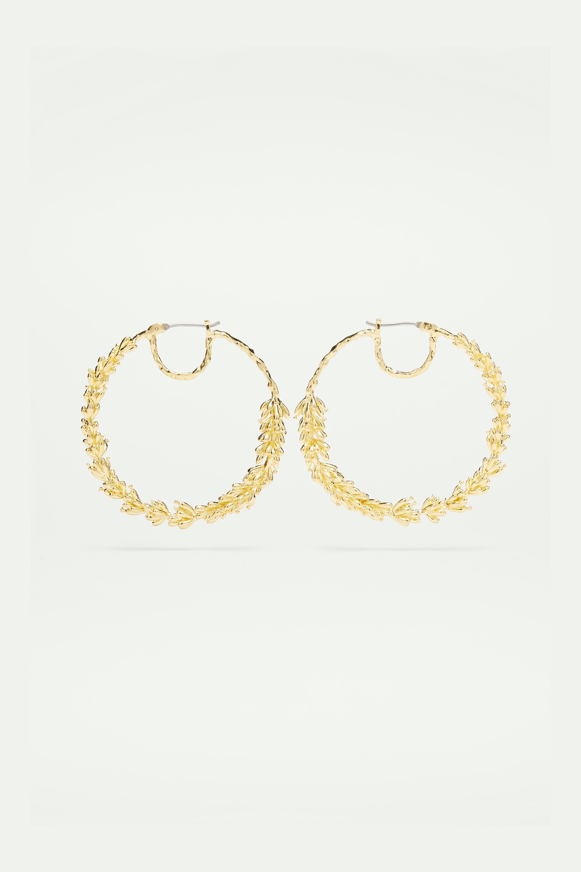 Lavender branch hoop earrings LES NEREIDES Yellow