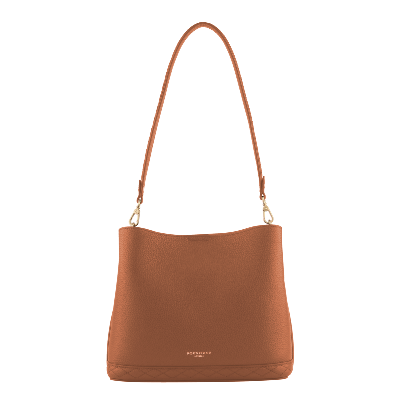 Satchel - cowhide leather POURCHET Brown