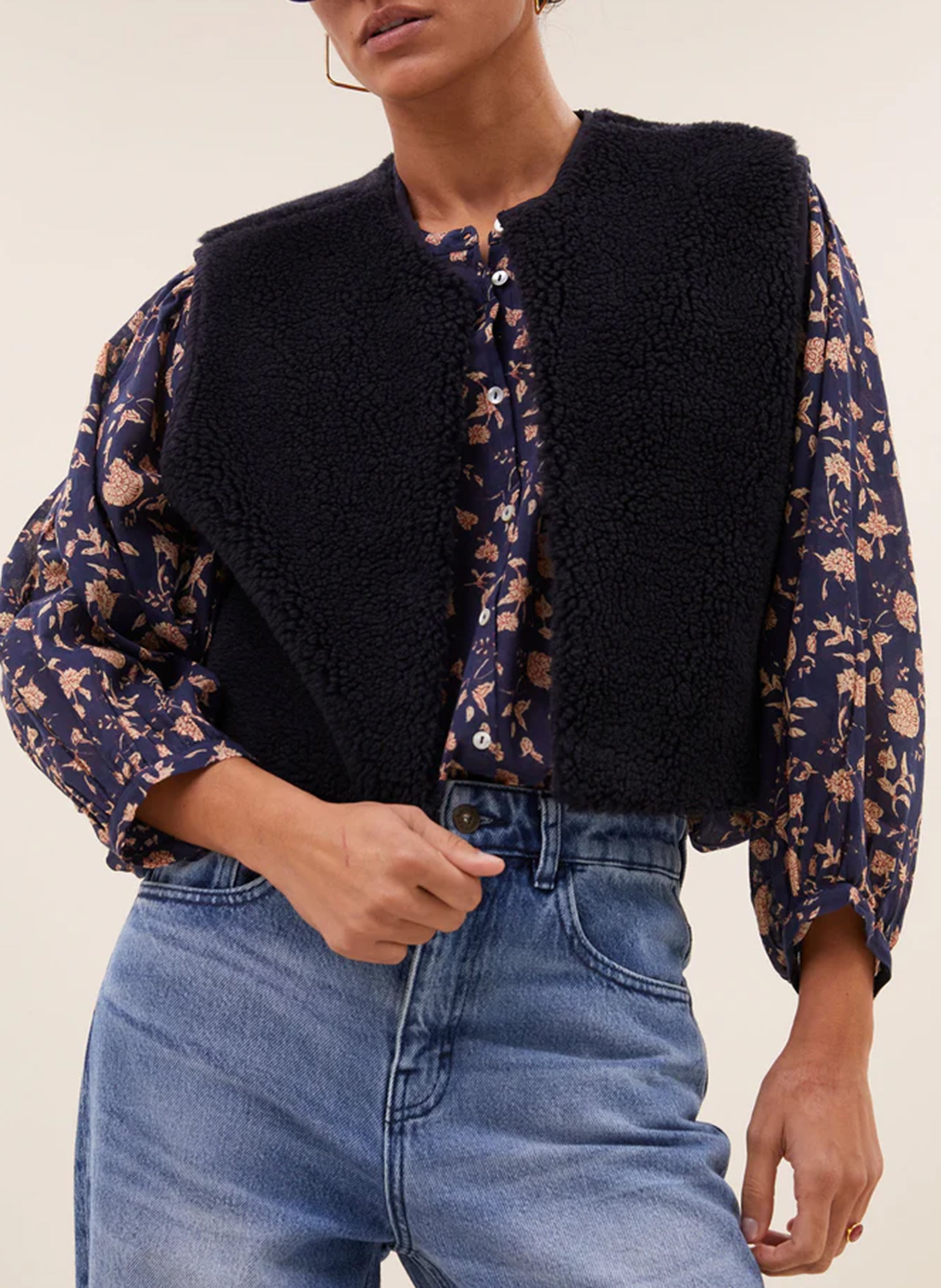 Straight faux fur cardigan BY BAR Blue