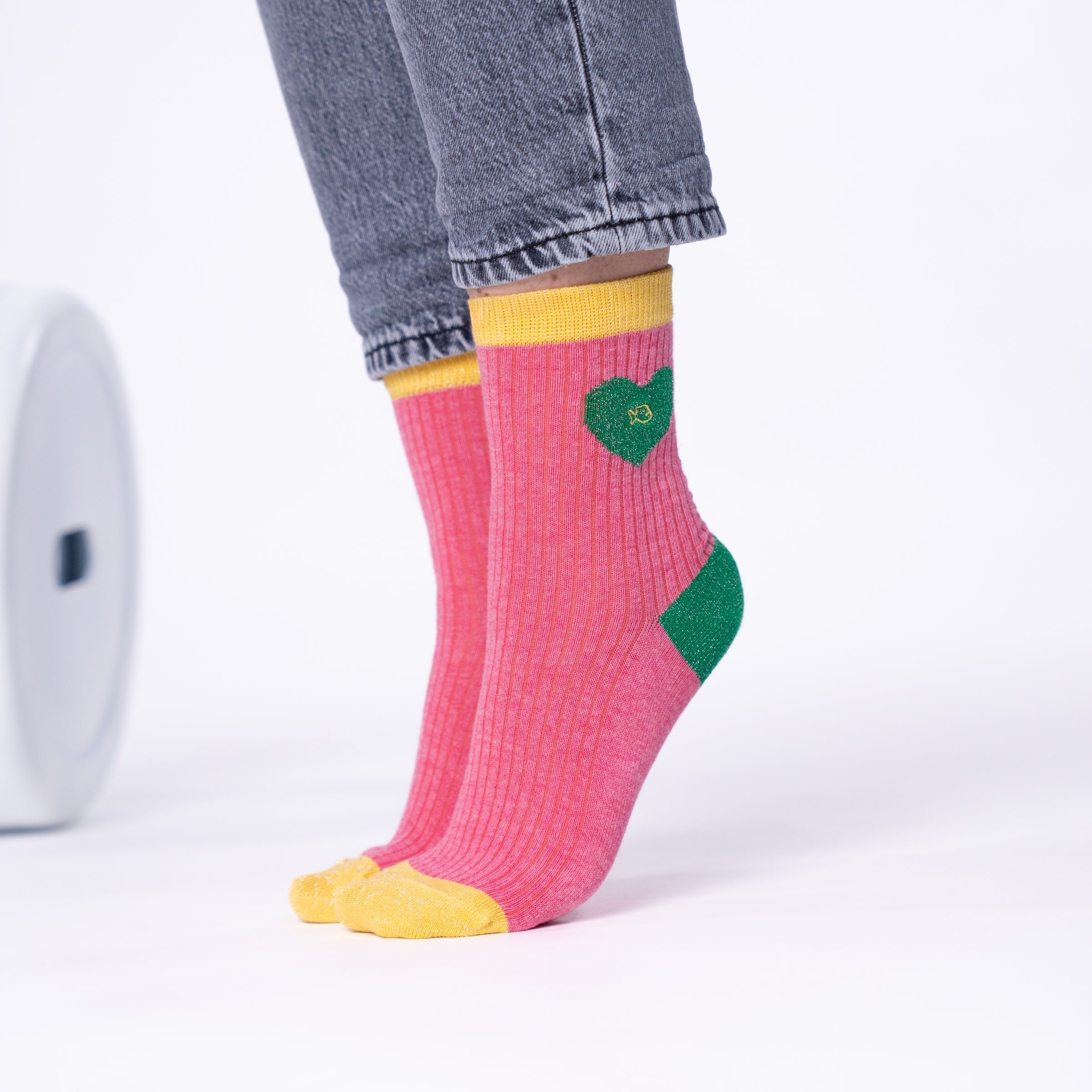 Combed cotton heart socks BILLYBELT Pink