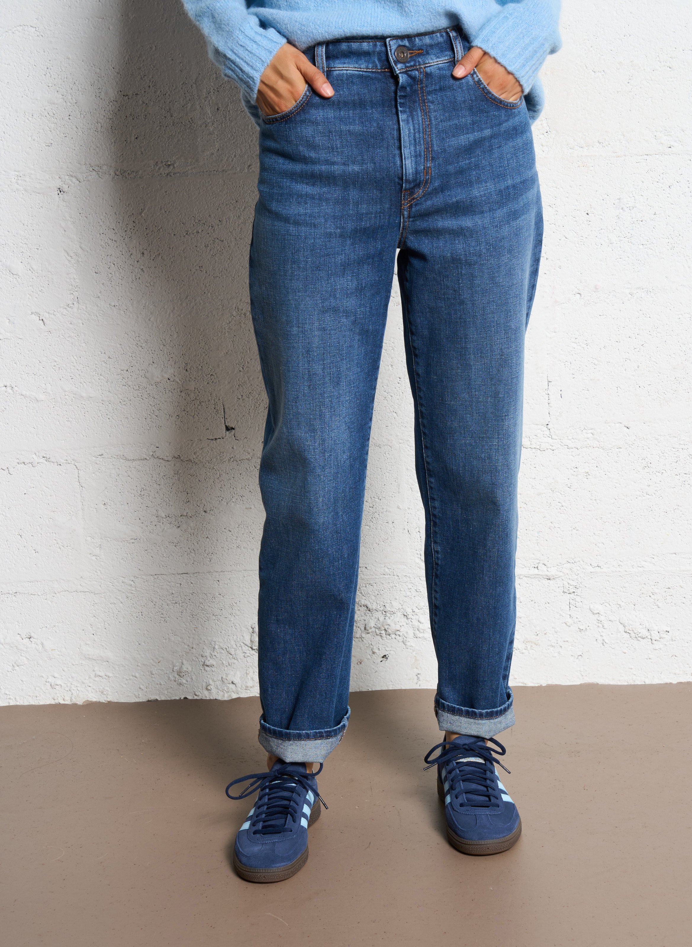 Cotton-blend straight jeans MAX MARA WEEK END Blue