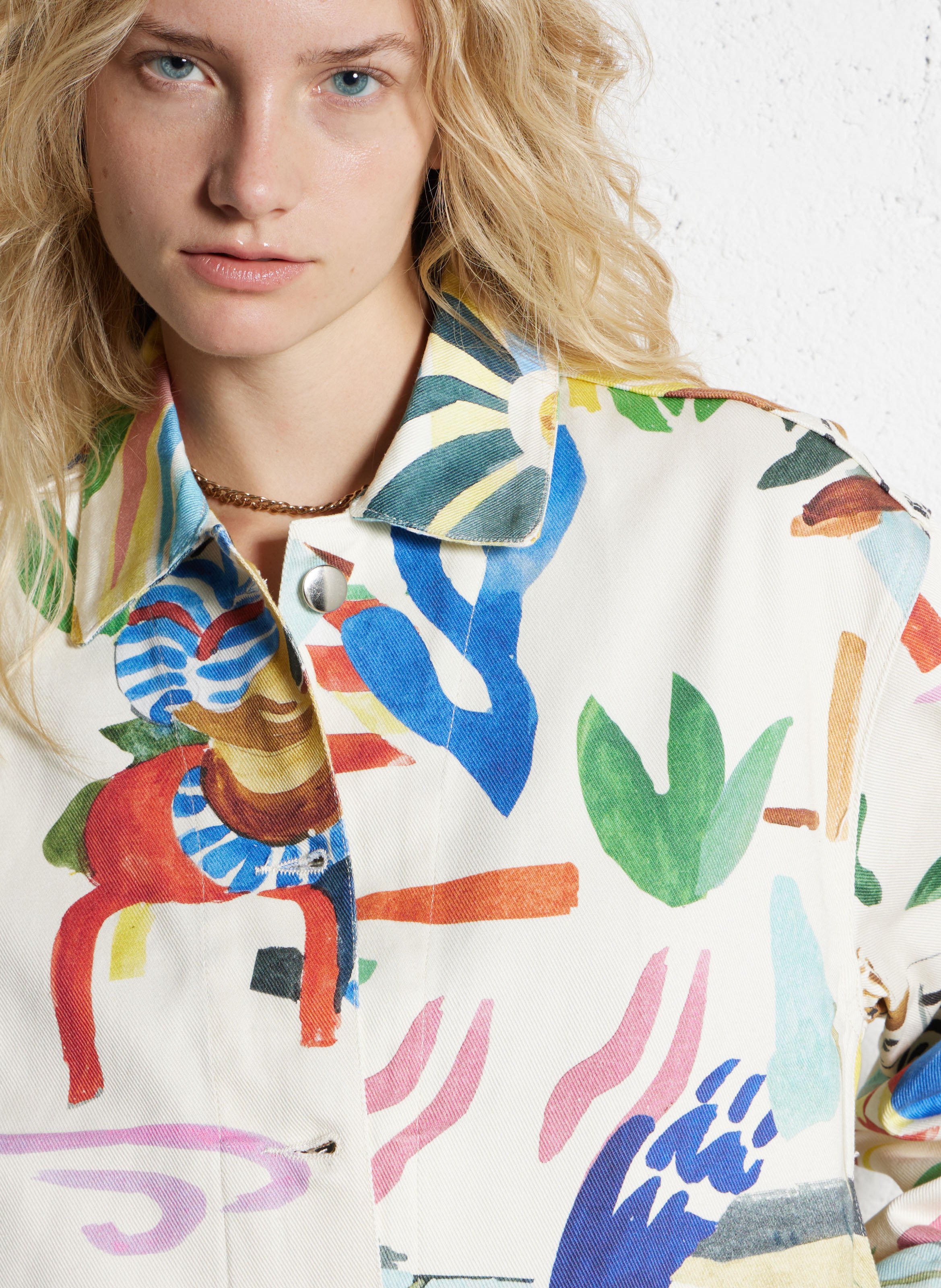 Jeansjacke aus Baumwolle mit Print G.KERO Mehrfarbig