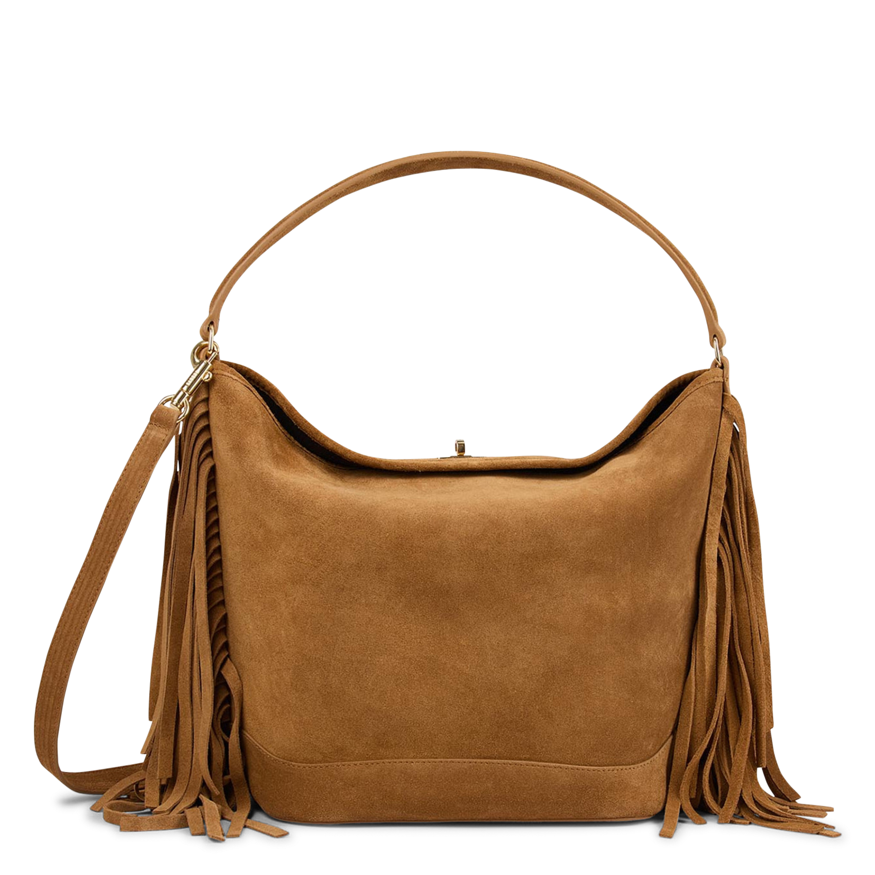 Sac à main en daim SANDRO Marron