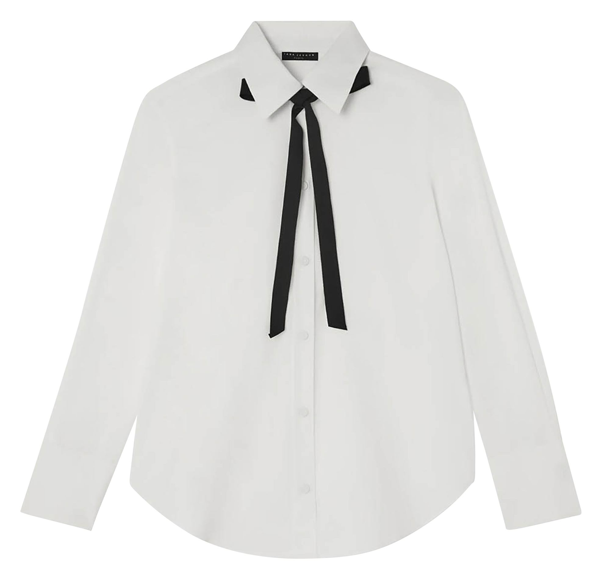 Chemise col classique manches contrastantes en coton TARA JARMON White