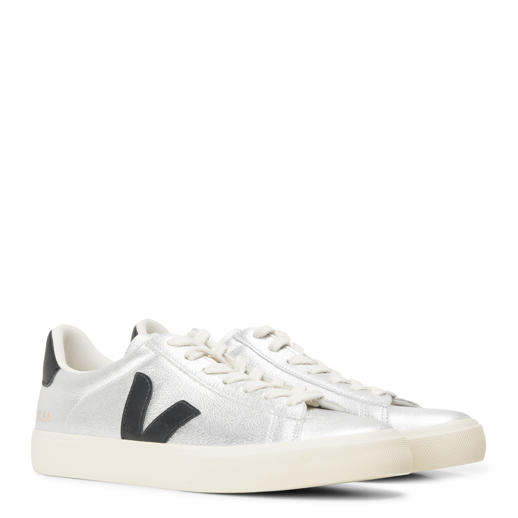 Niedrige Sneaker im Material-Mix VEJA Silber