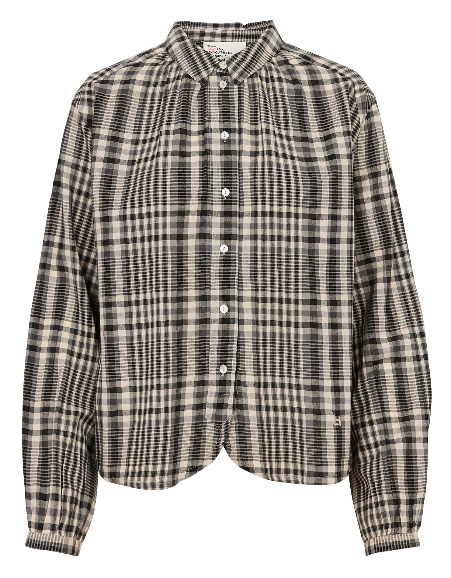 Blouse met klassieke kraag en ruiten LEON & HARPER Grijs