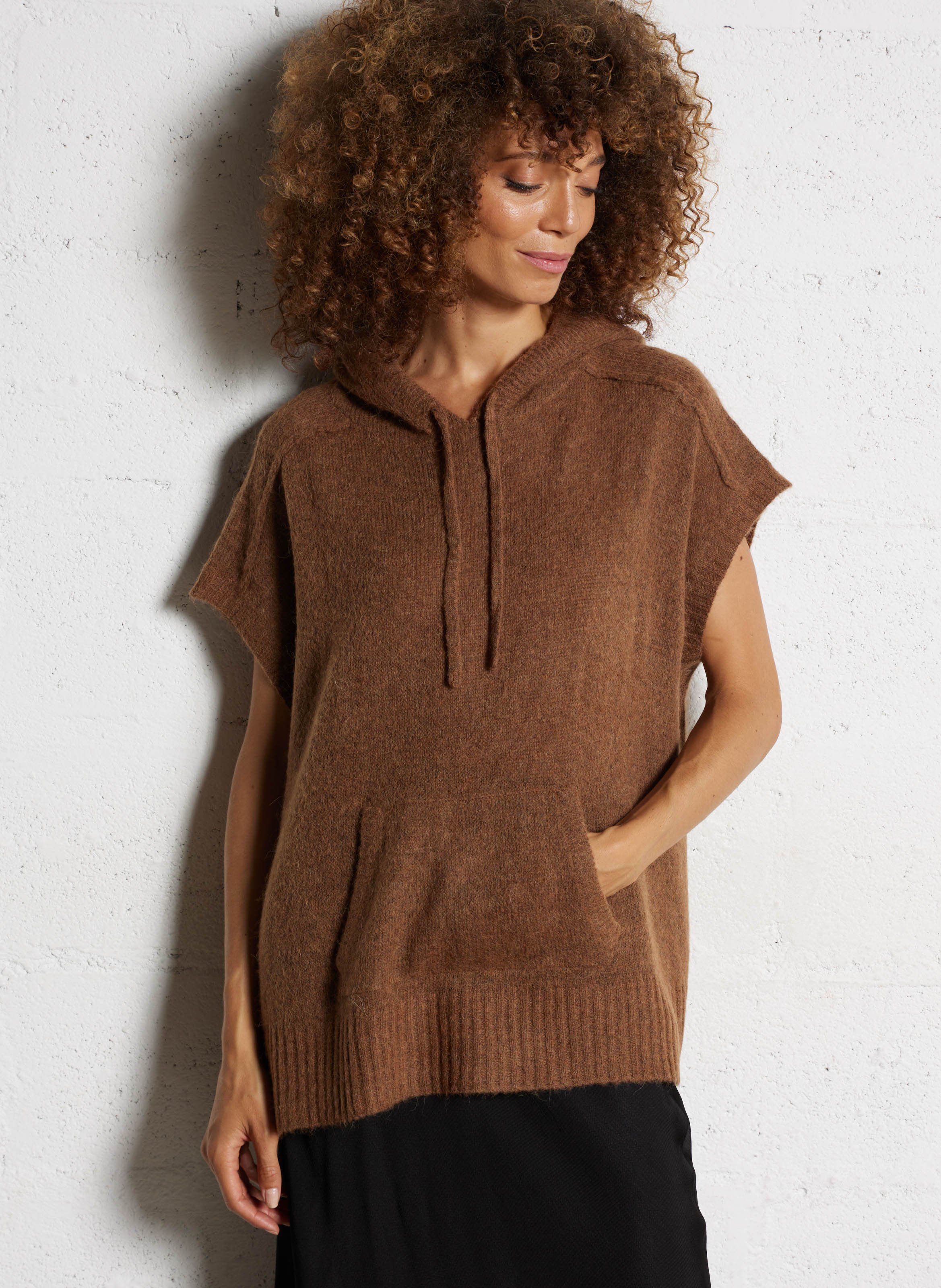Short cable-knit cardigan BELLA JONES Brown