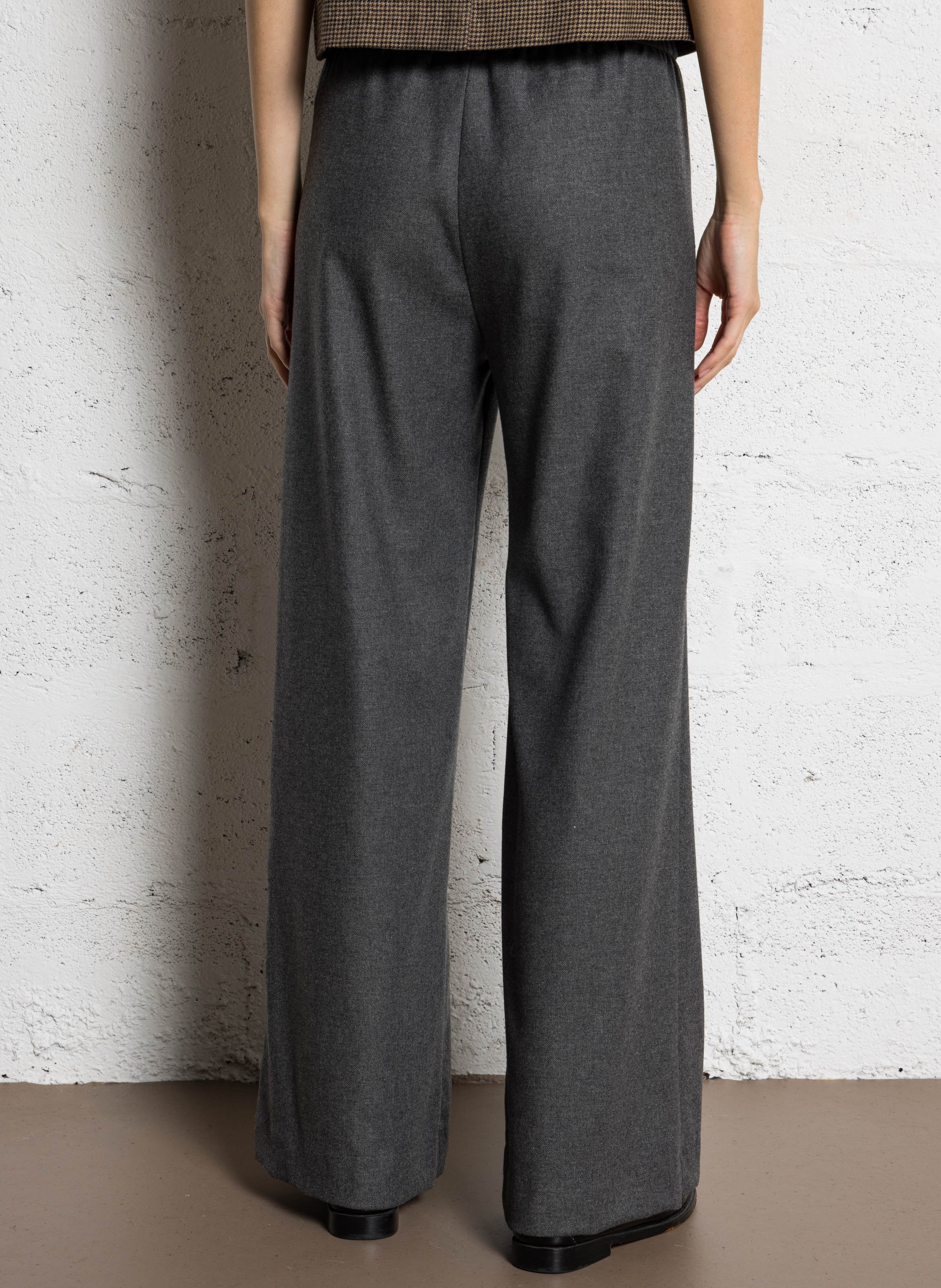 Declic wool-blend loose-fit trousers DIEGA Grey