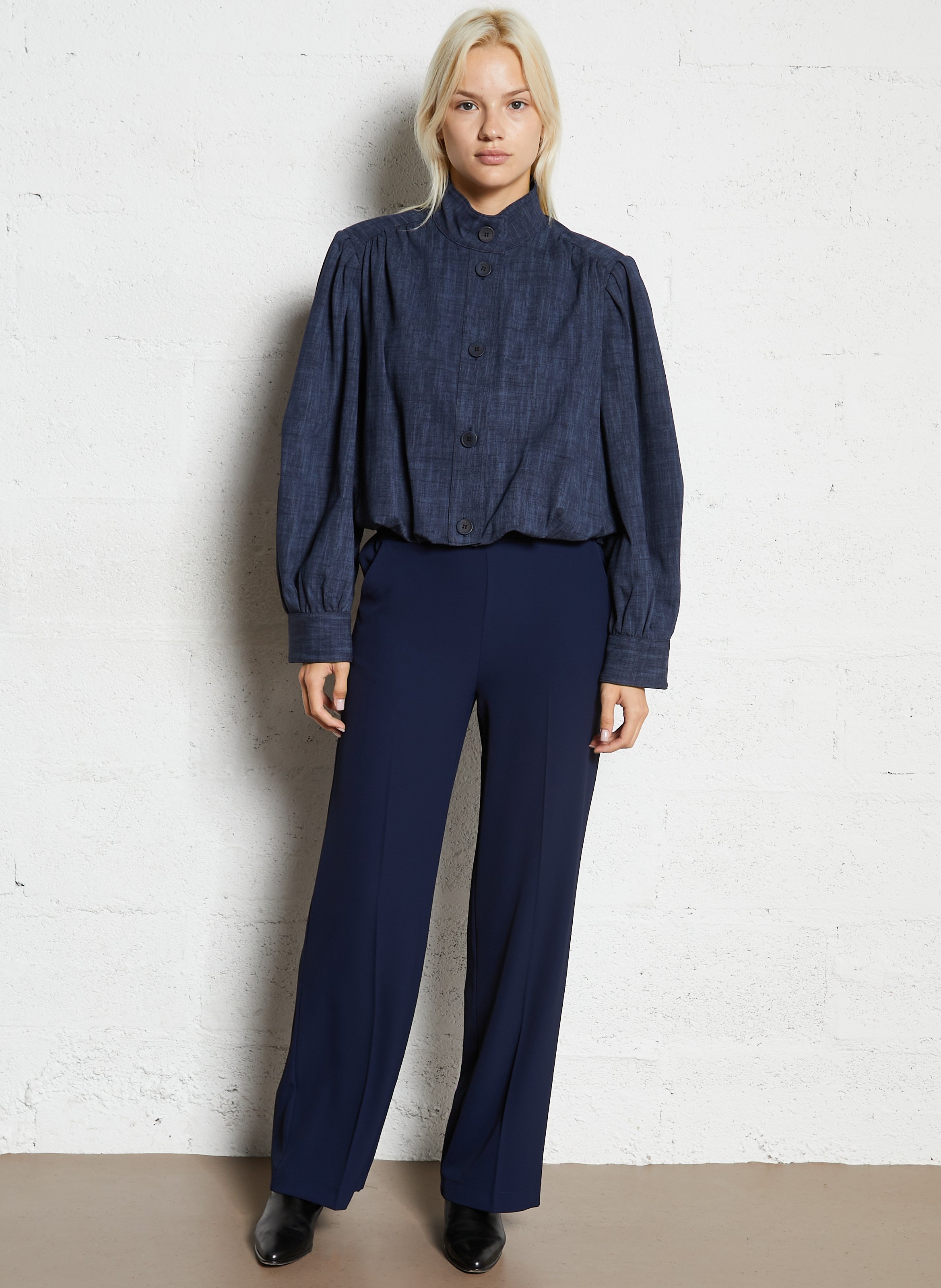 Veste courte bouffante col montant IMPERIAL Bleu