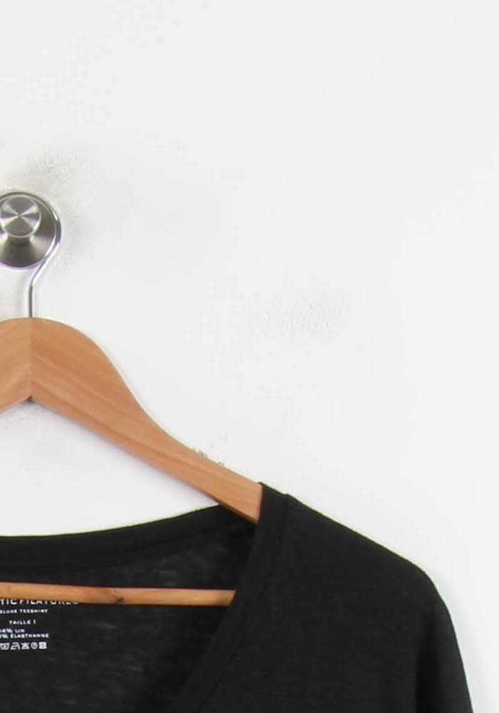 Tommy Badge T-shirt MAJESTIC FILATURES - SECONDE MAIN Black