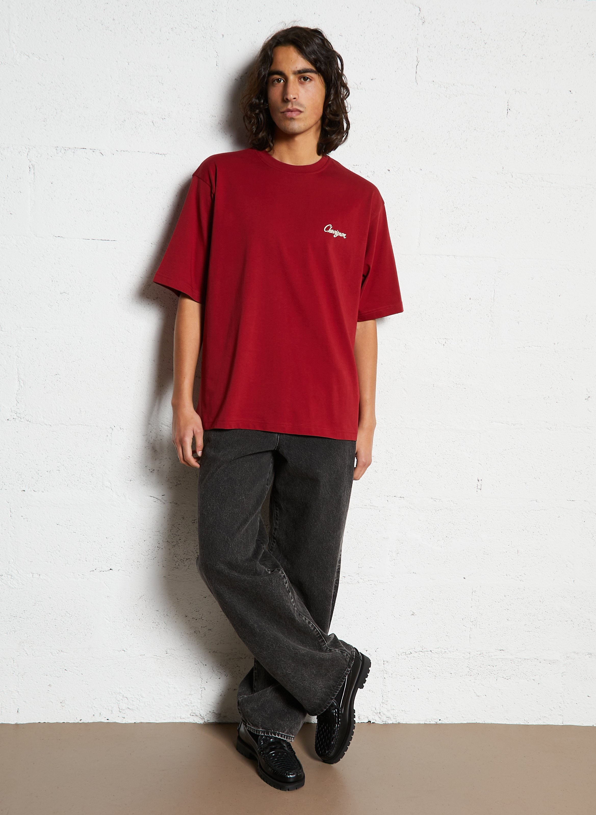 Oversized organic cotton T-shirt CHEVIGNON Red
