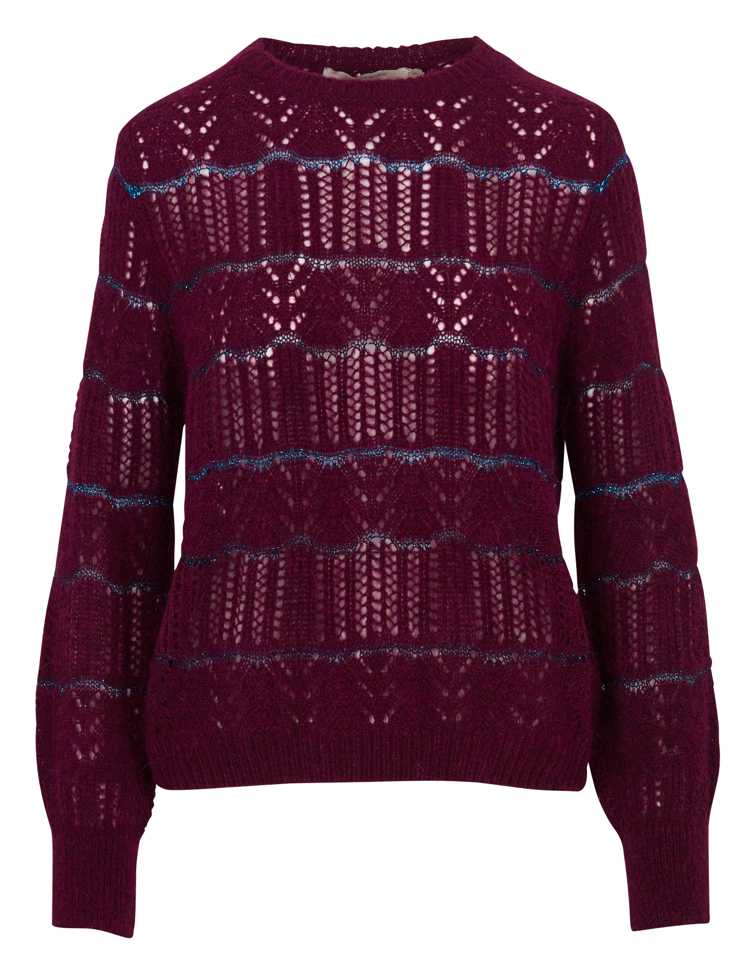 Oversize-Pulli mit Rundhalsausschnitt - feine Lochmusterung LA FEE MARABOUTEE Rot