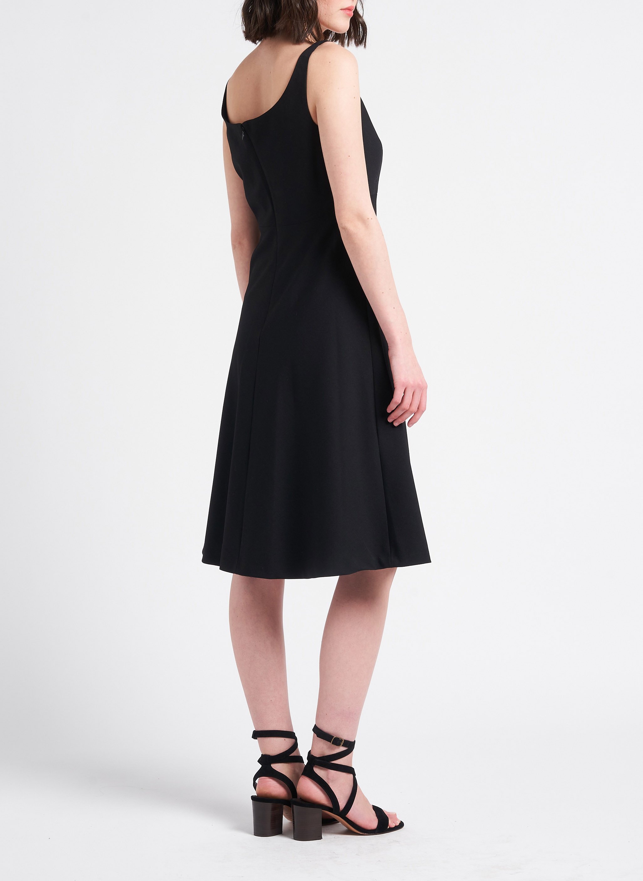 Robe midi droite en laine mélangé  THEORY Noir