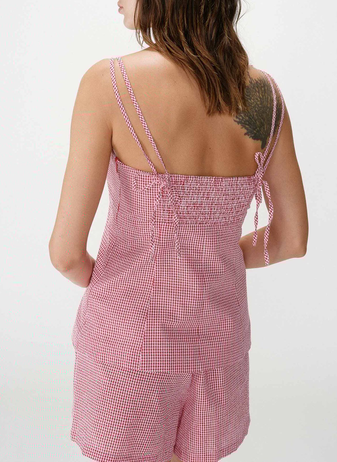 Mouwloze top met vierkante hals in katoen. GRACE ET MILA Rood