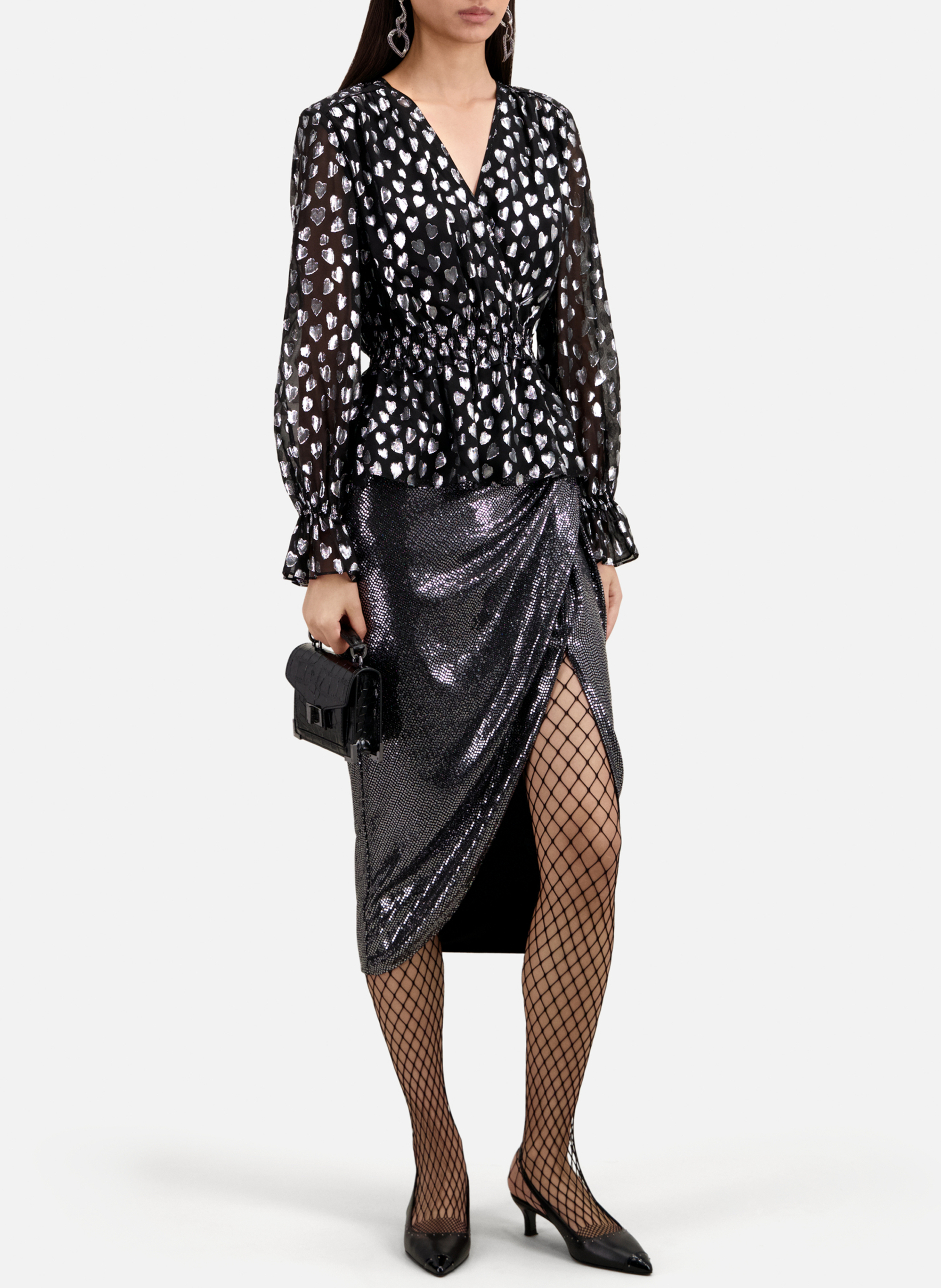 Top col V imprimé THE KOOPLES Gris