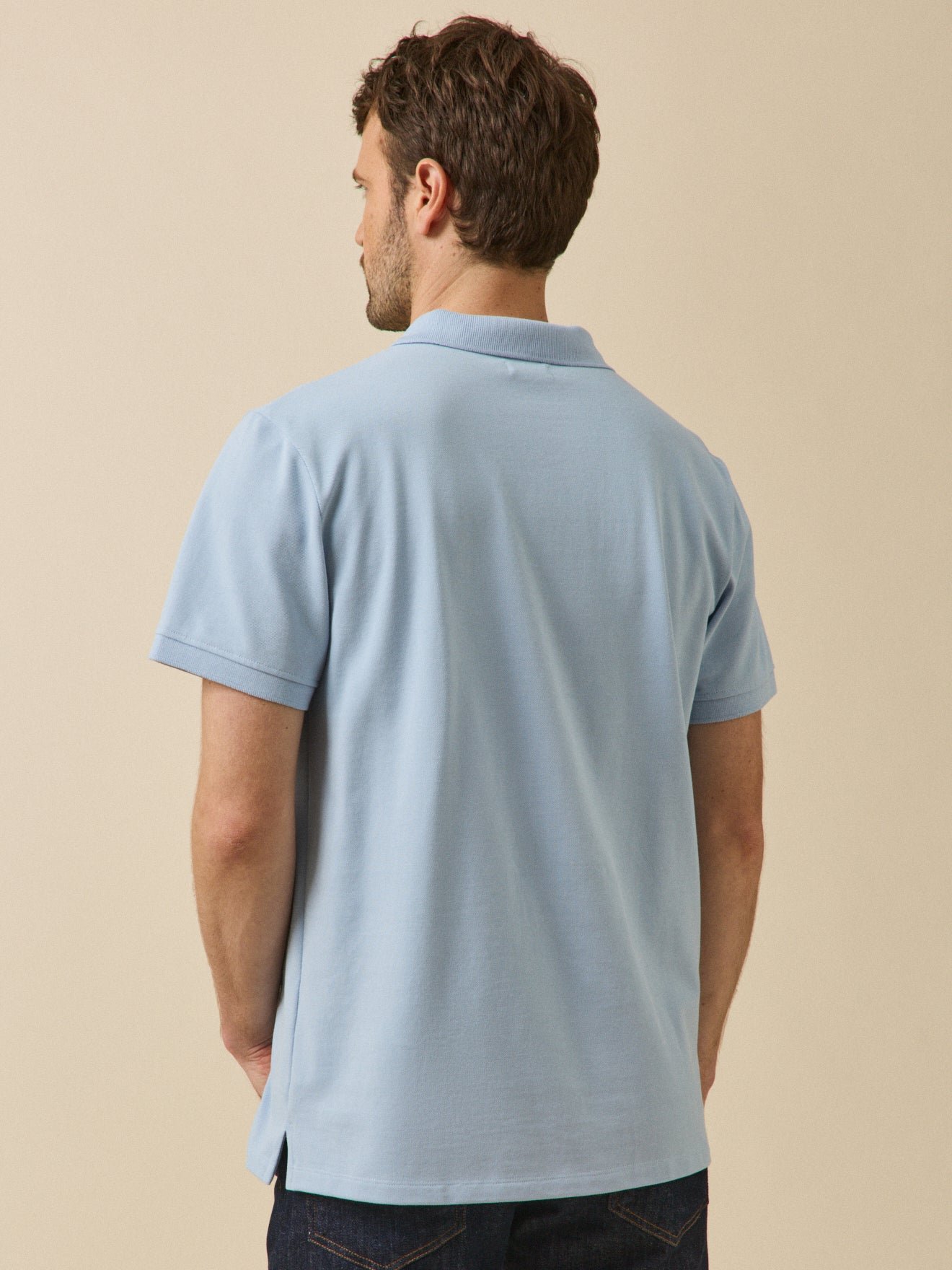 Plain organic cotton piqué polo CYRILLUS Blue