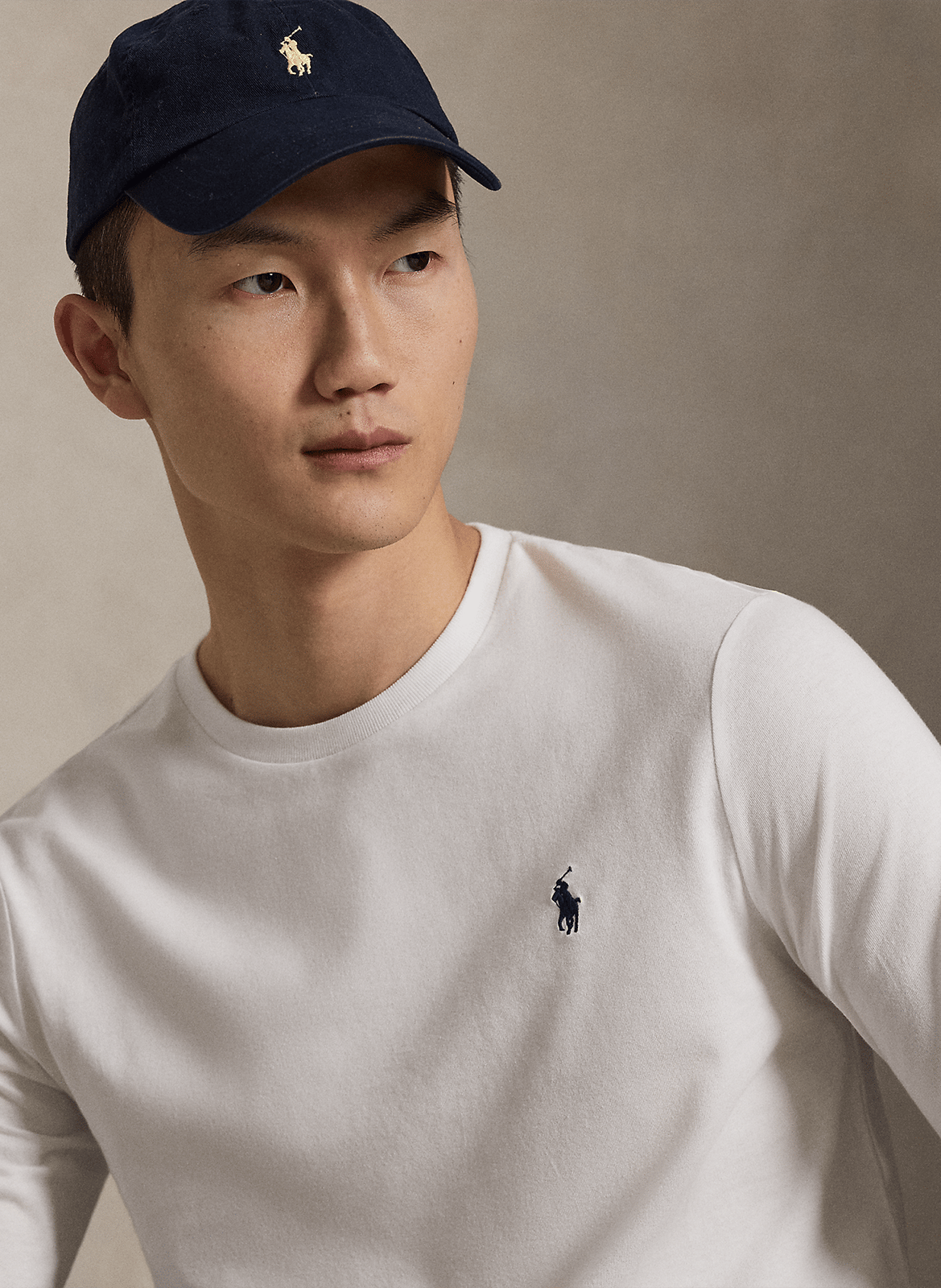 Langärmliges Rundhals-T-Shirt aus Baumwolle POLO RALPH LAUREN Weiss