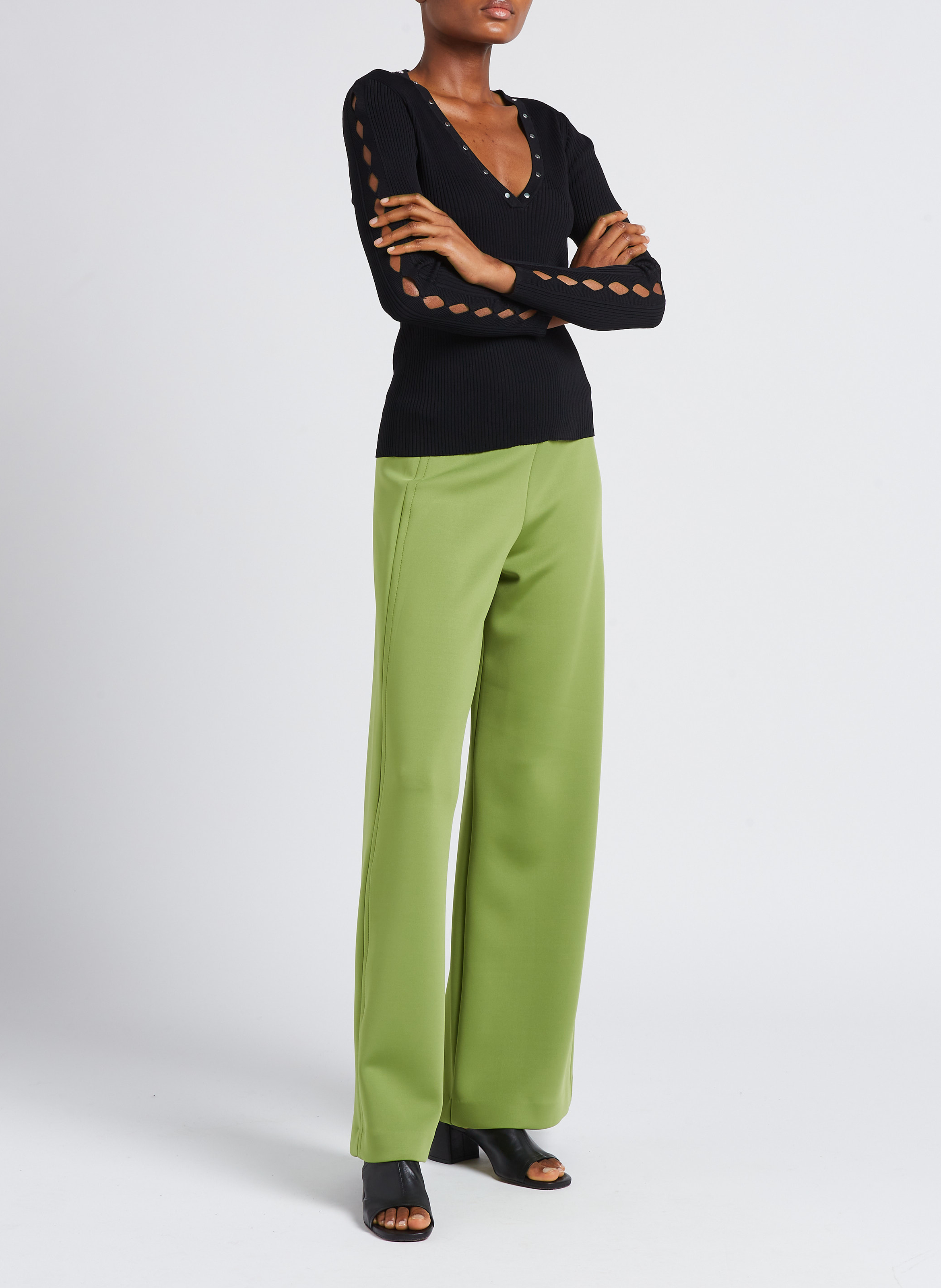 Bootcut-Hose mit hohem Bund MAX MARA LEISURE Grun