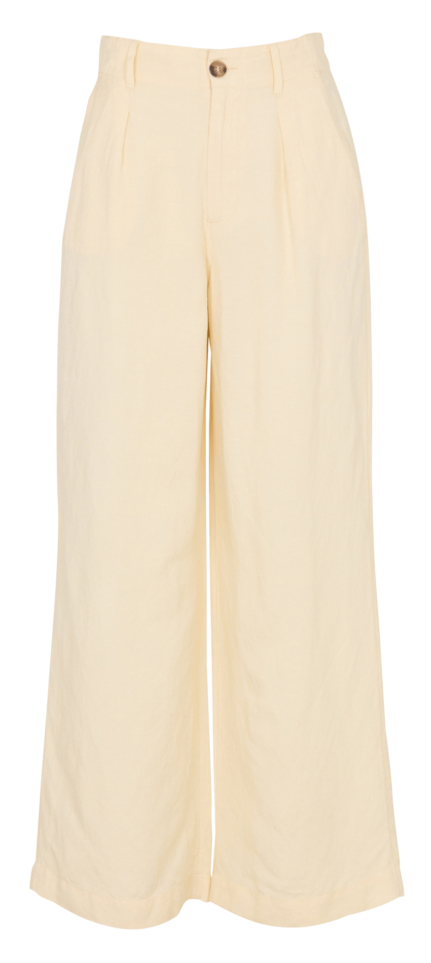 High-waisted wide-leg linen mix pants DES PETITS HAUTS Yellow