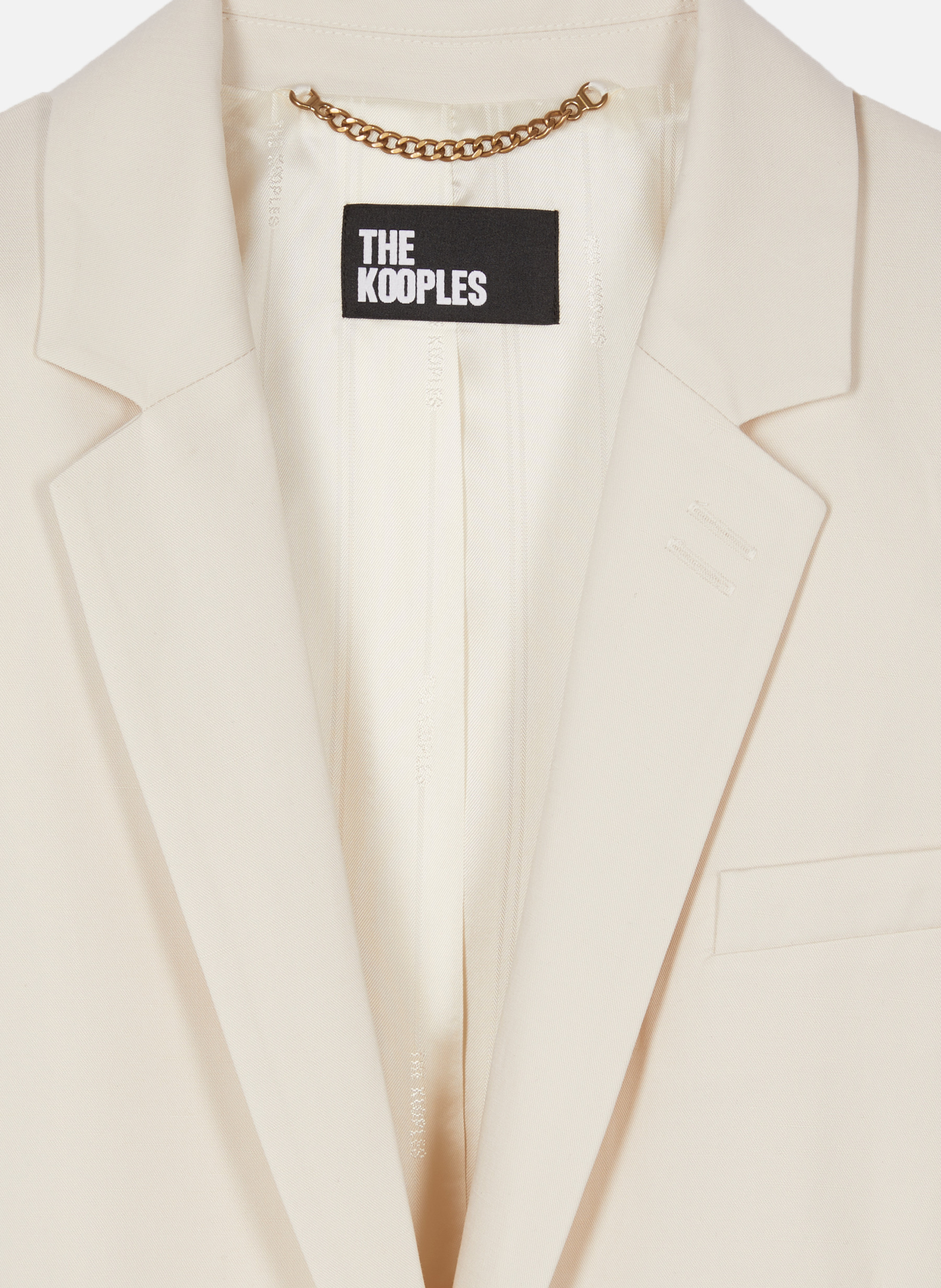Straight tailored blazer in linen and cotton THE KOOPLES Beige