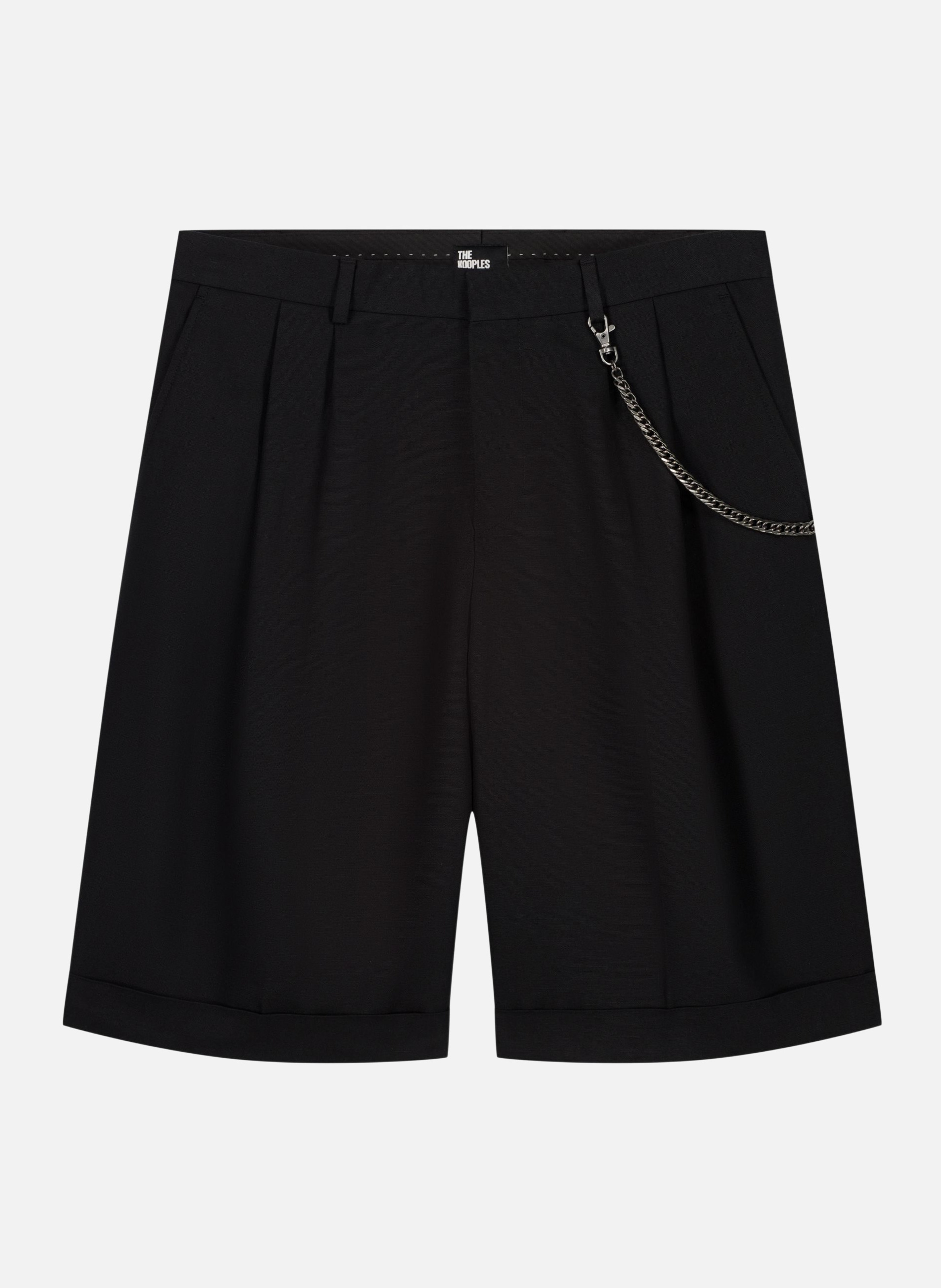Pleated shorts with chain THE KOOPLES Black