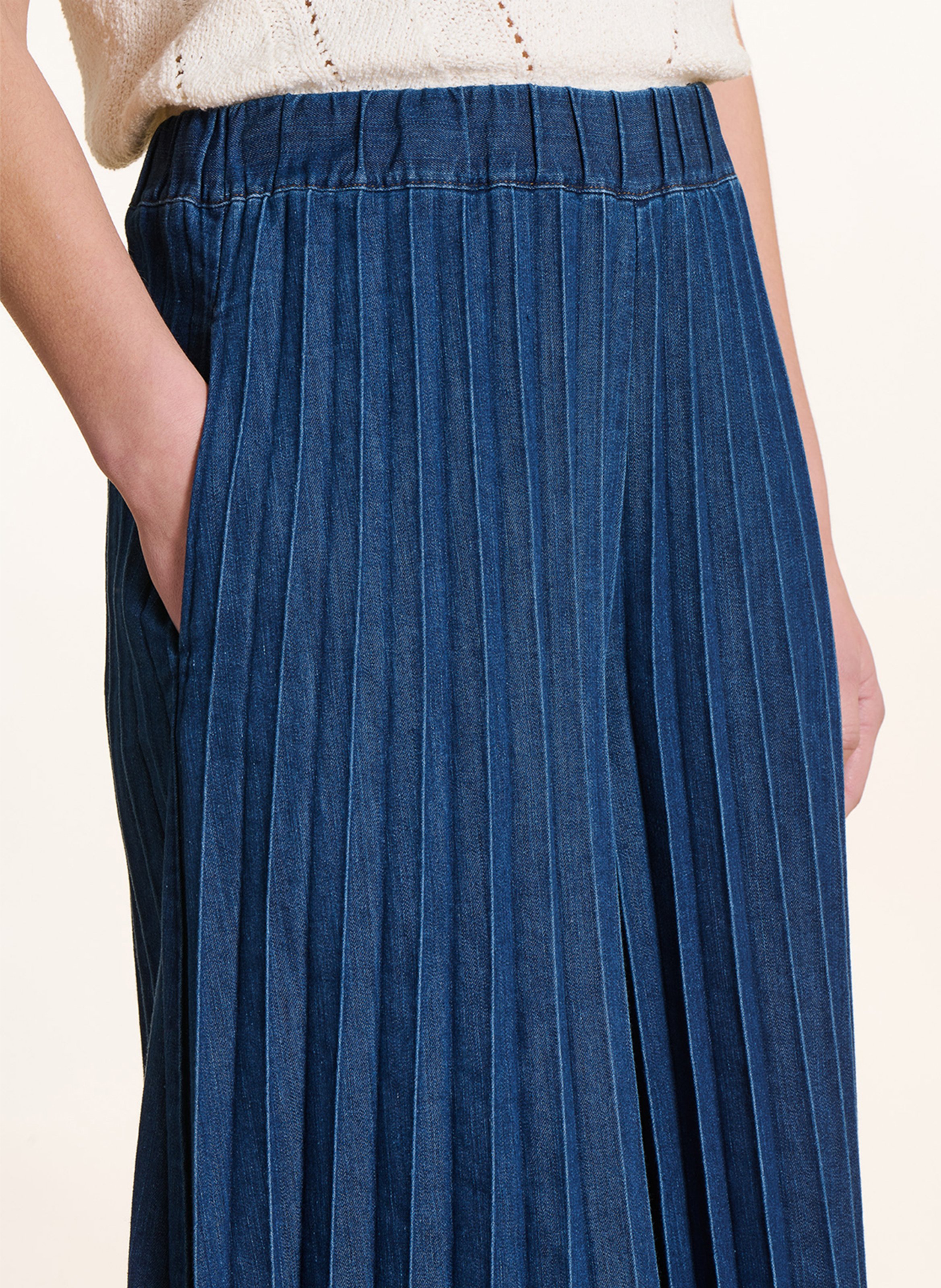 Weite Denim-Hose LA FEE MARABOUTEE Blau