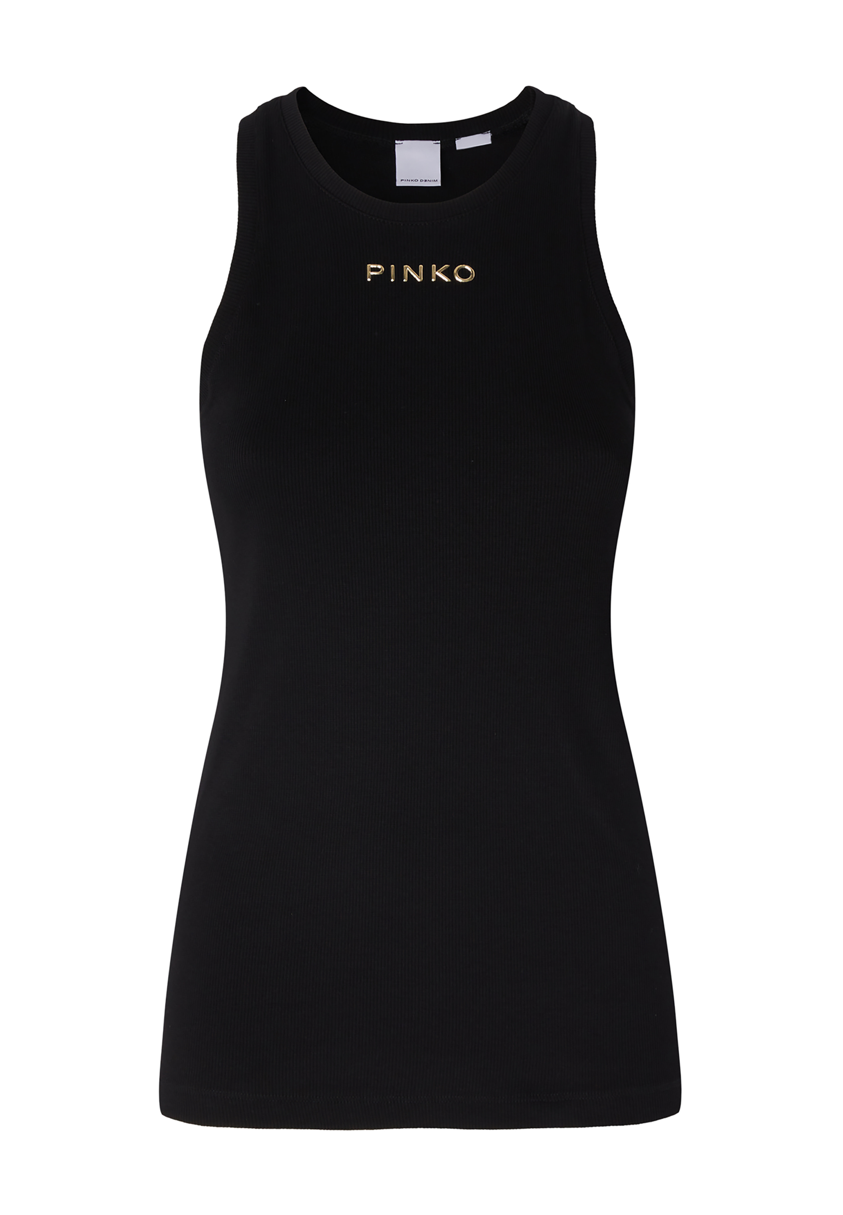 Top côtelé à logo PINKO Noir