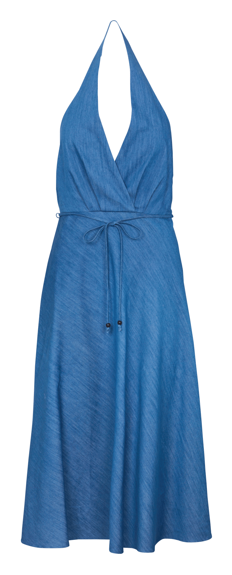 Midi jurk met uitlopende snit en riem LA PETITE ETOILE Blauw