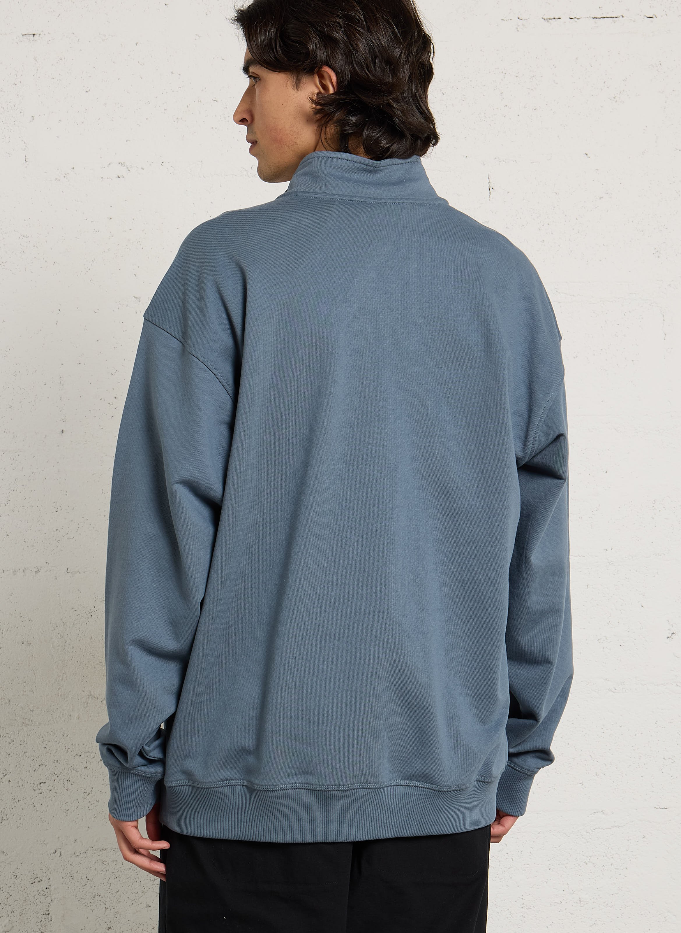 Straight sweatshirt with trucker collar embroidered in cotton THE NORTH FACE Grey