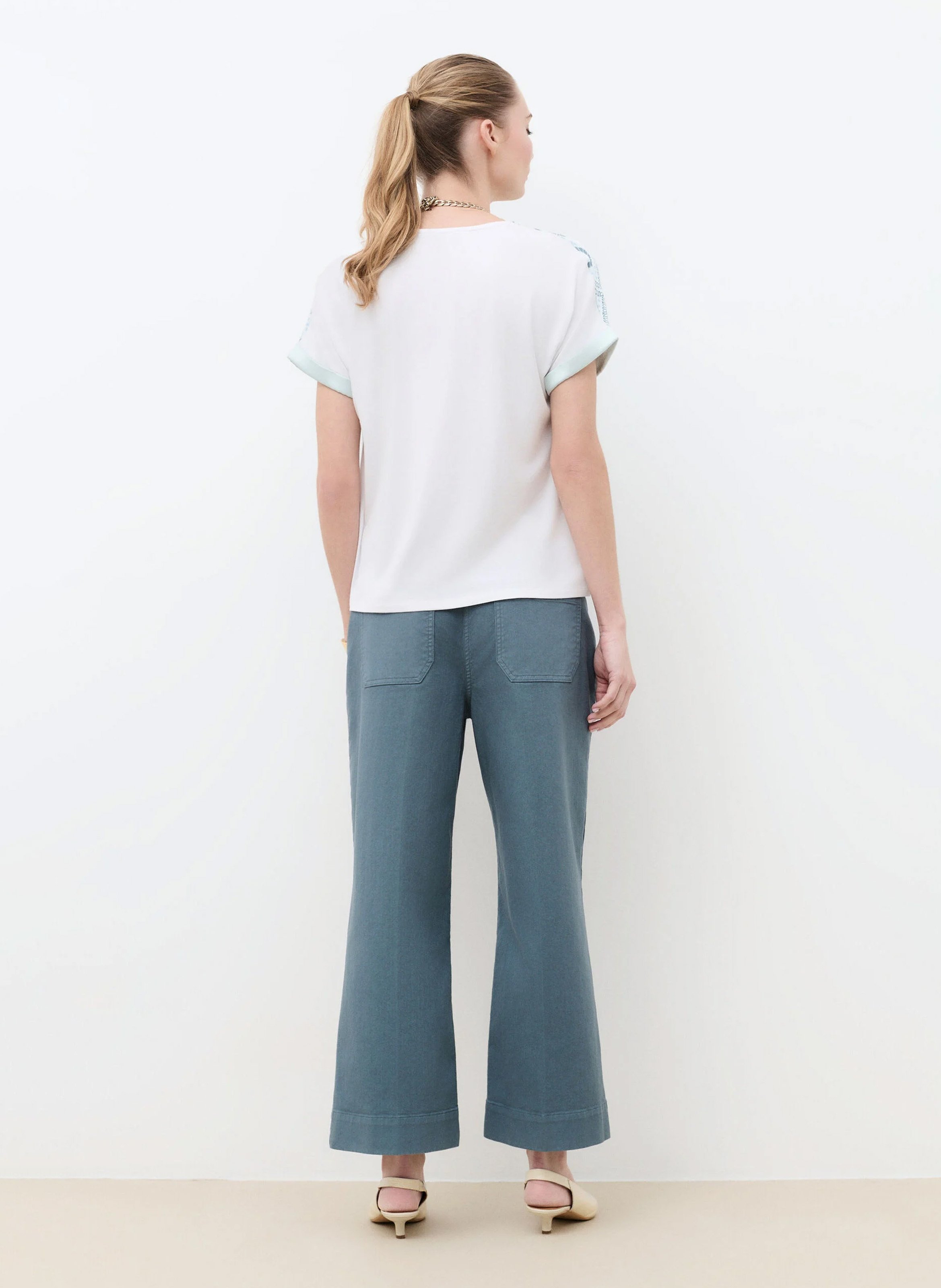 T-shirt droit col rond CAROLL Bleu