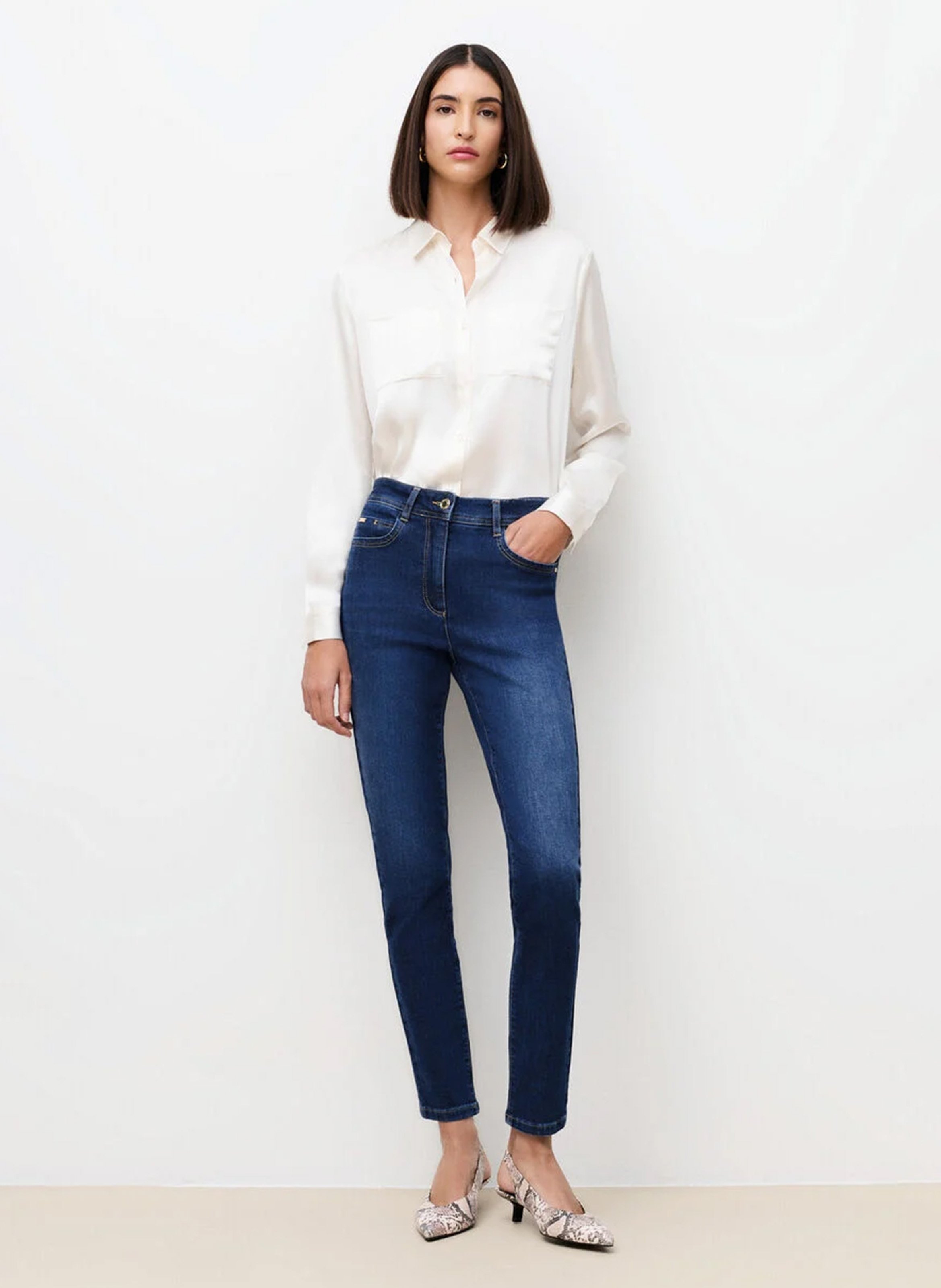 Cotton-blend straight jeans CAROLL Blue