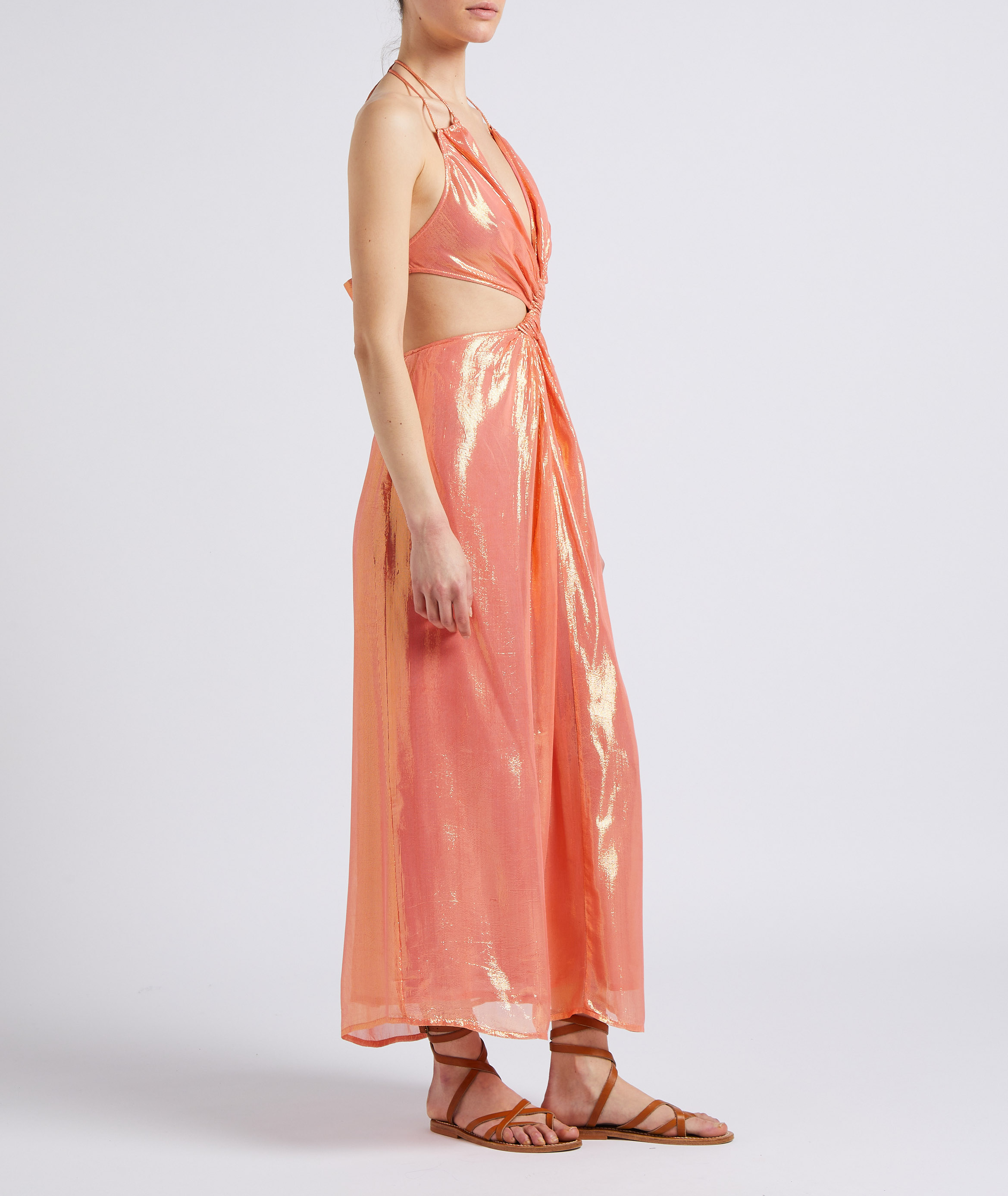 Abito lungo dritto scollo a V SUNDRESS Arancio