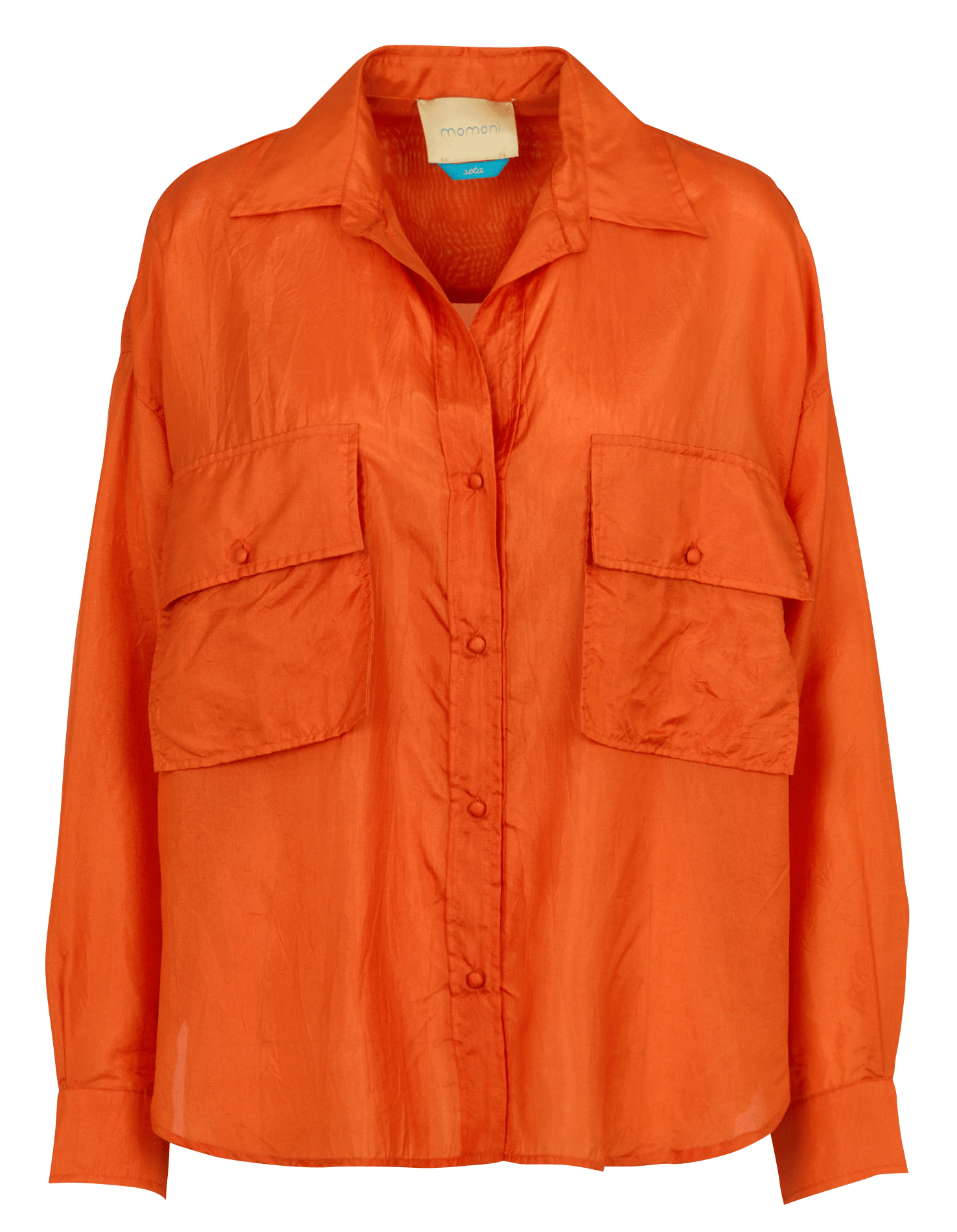 Chemise en soie col classique MOMONI Orange