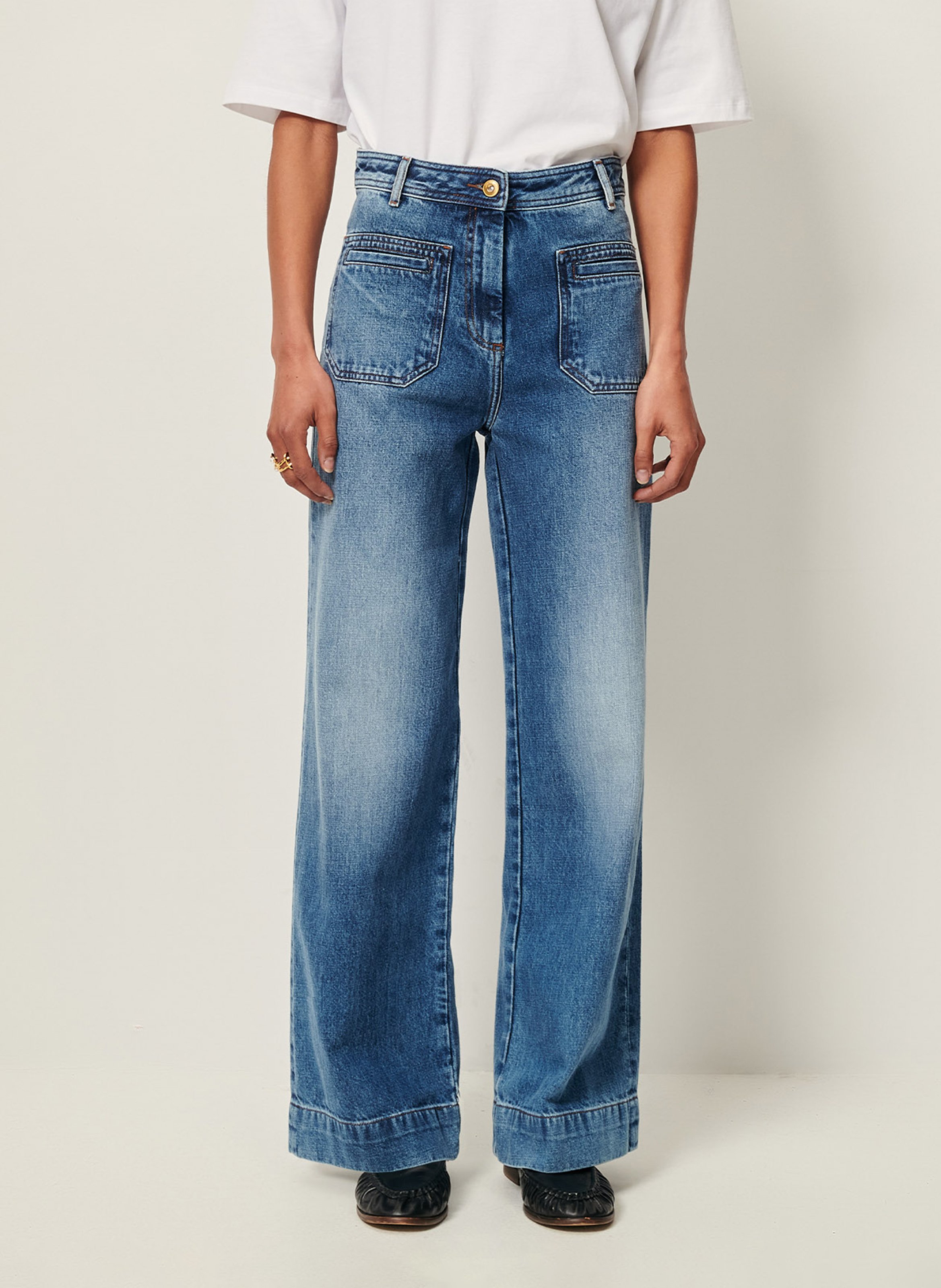 High-rise flared jeans SESSUN Blue