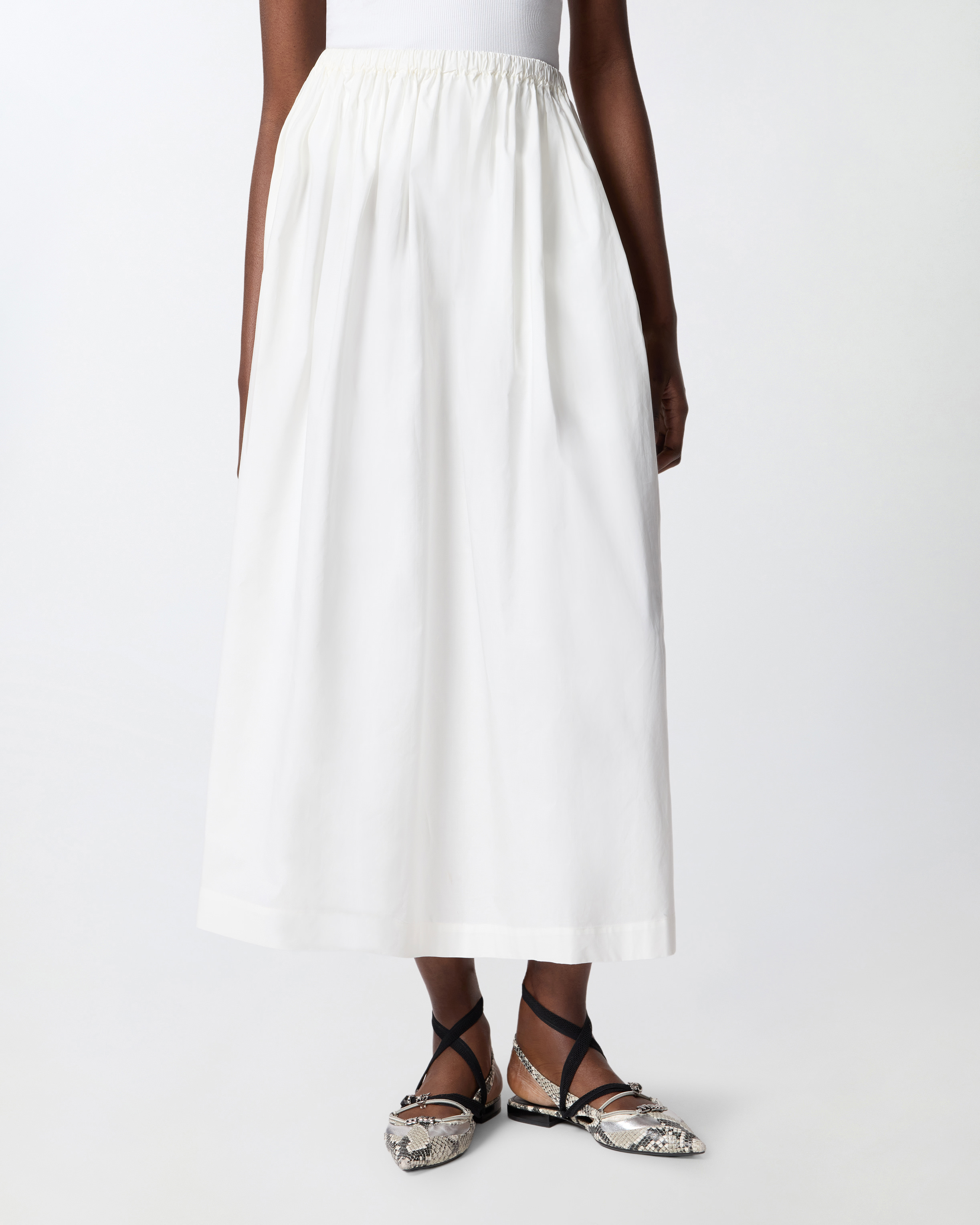Jupe longue à taille élastiquée PINKO Blanc