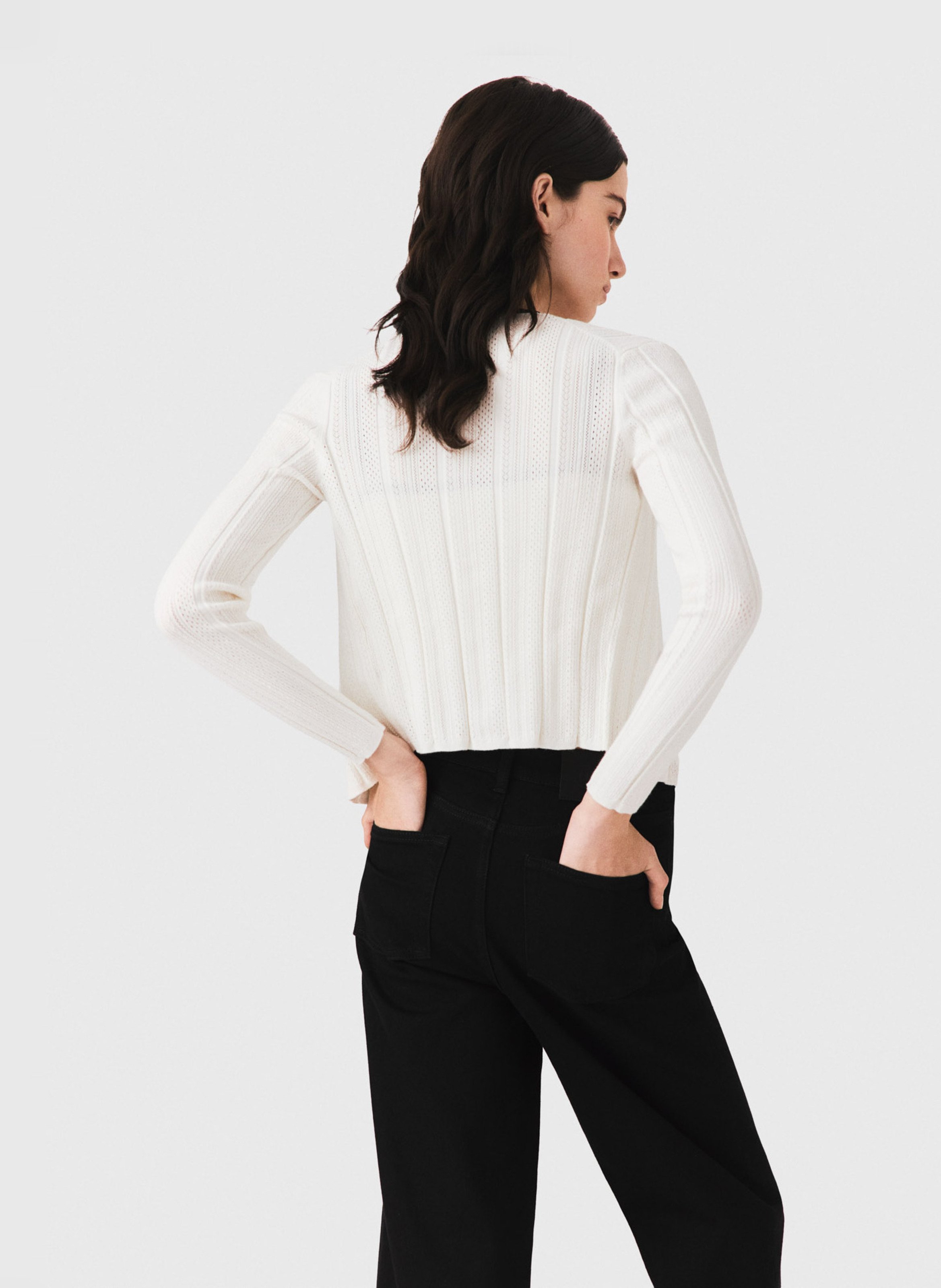 Gilet 2 en 1 uni en coton mélangé MAJE Blanc