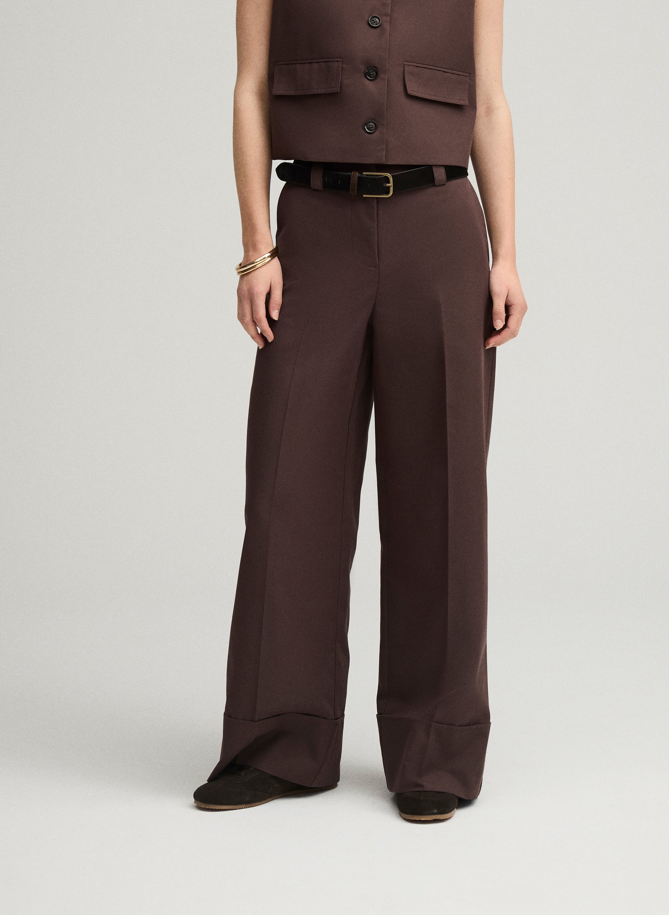 Weite Hose aus Baumwoll-Mix ROUGE EDIT Braun