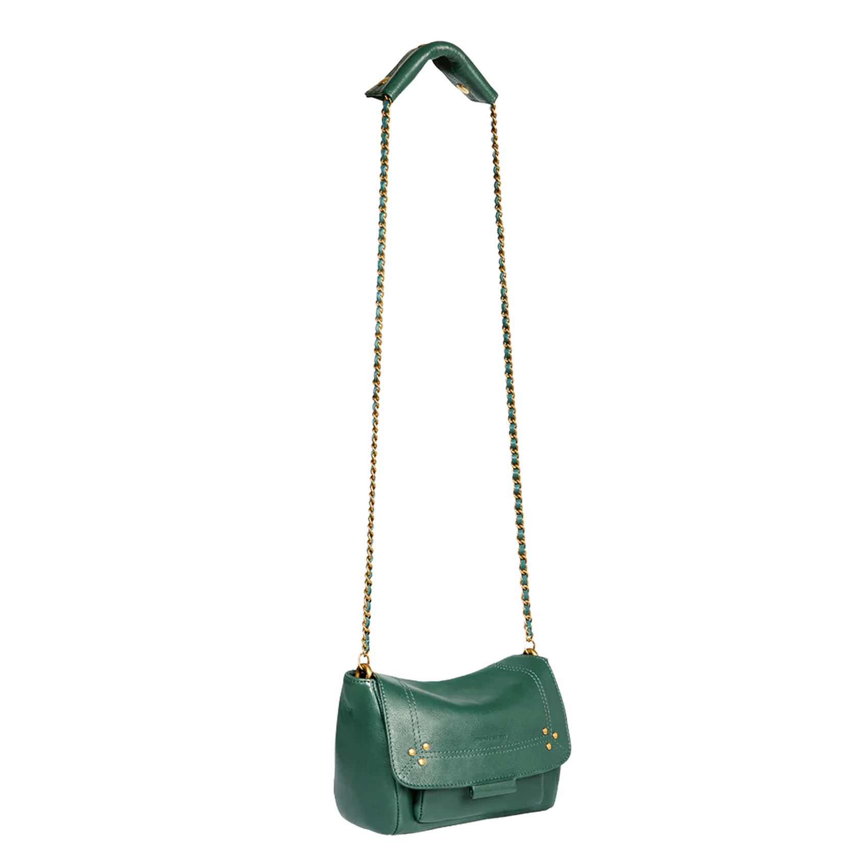 Leather mini shoulder bag JEROME DREYFUSS Khaki