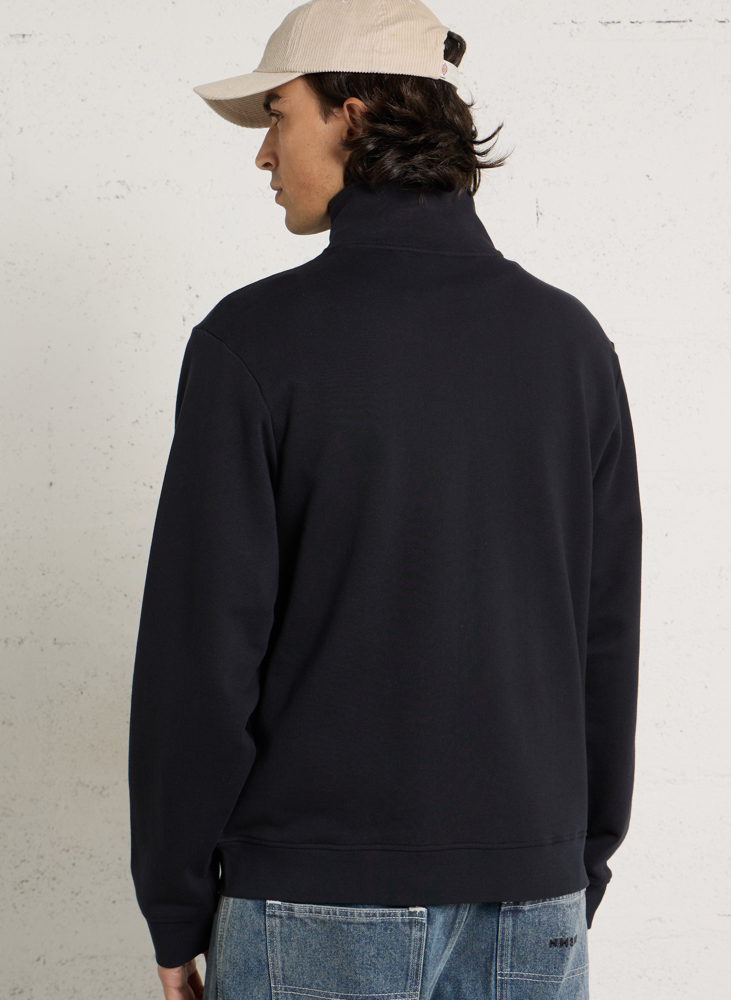 Gilet droit col montant en coton CASUAL FRIDAY Bleu