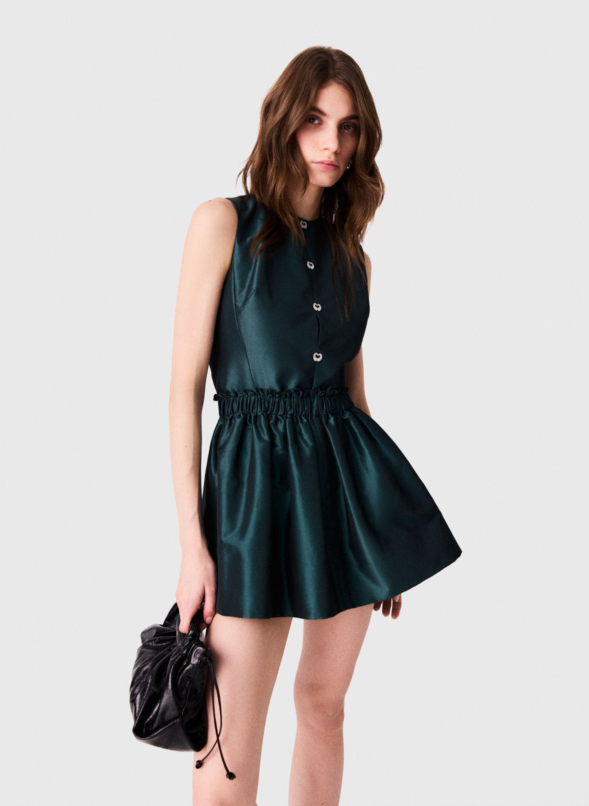 Robe courte col rond MAJE Vert
