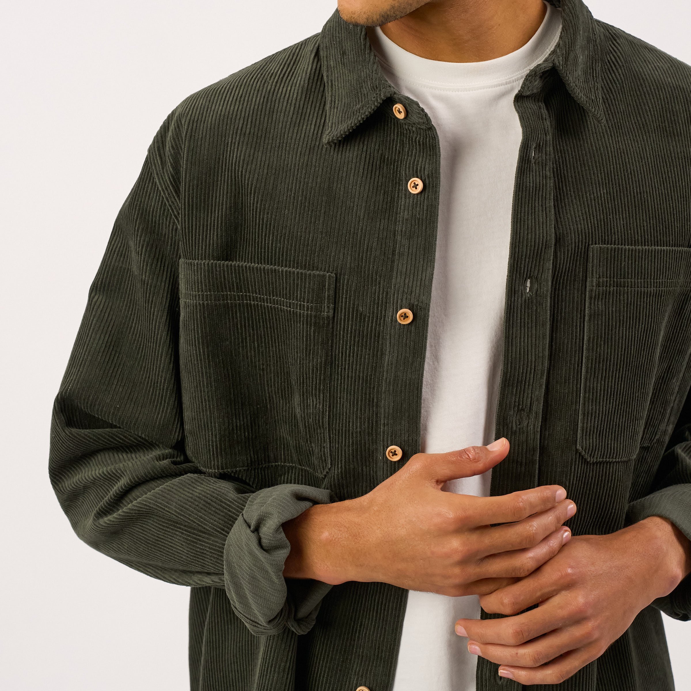 Oversized velvet overshirt | Green BILLYBELT Men
