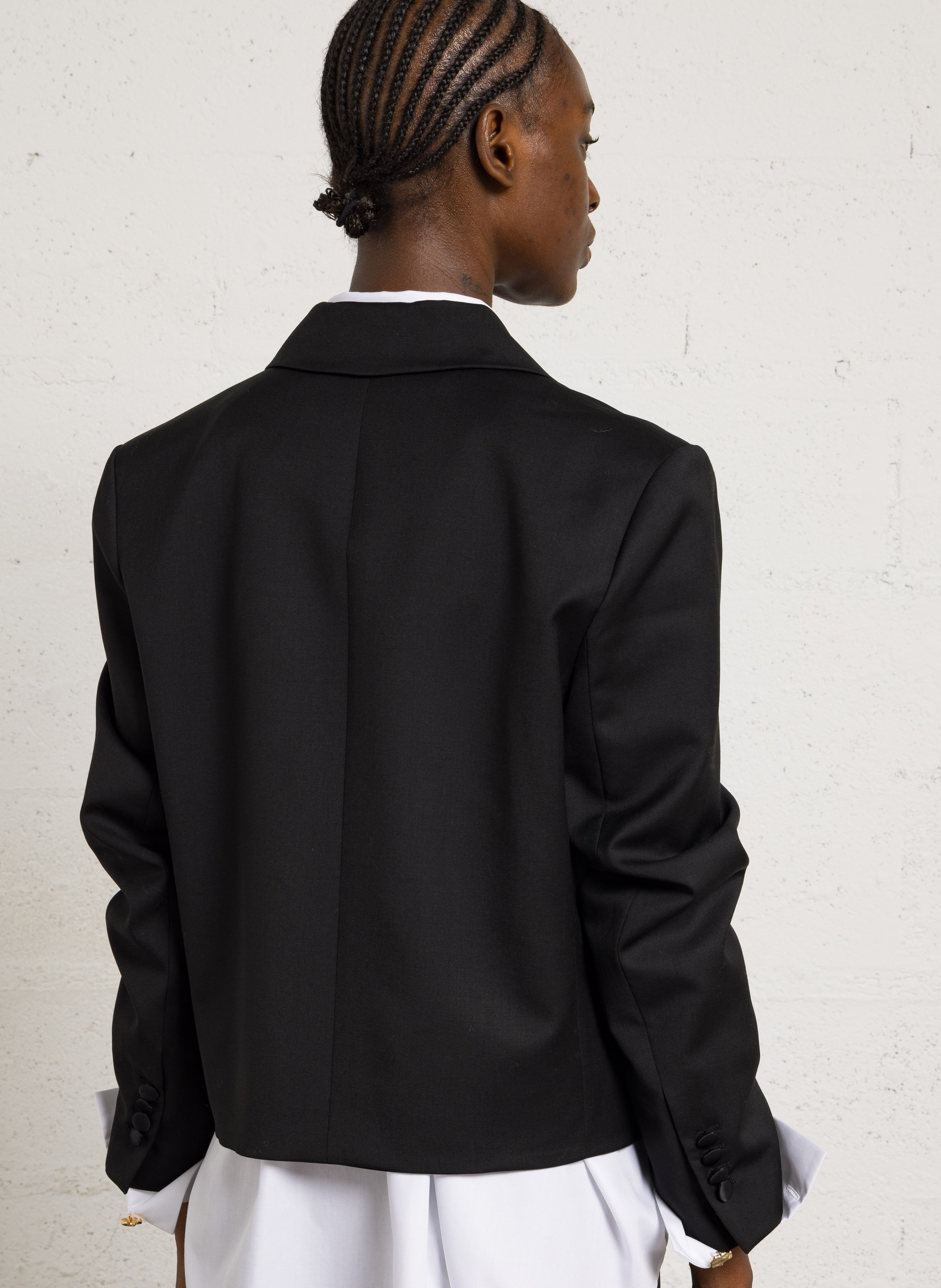 Veste col tailleur en laine MARGAUX LONNBERG Noir