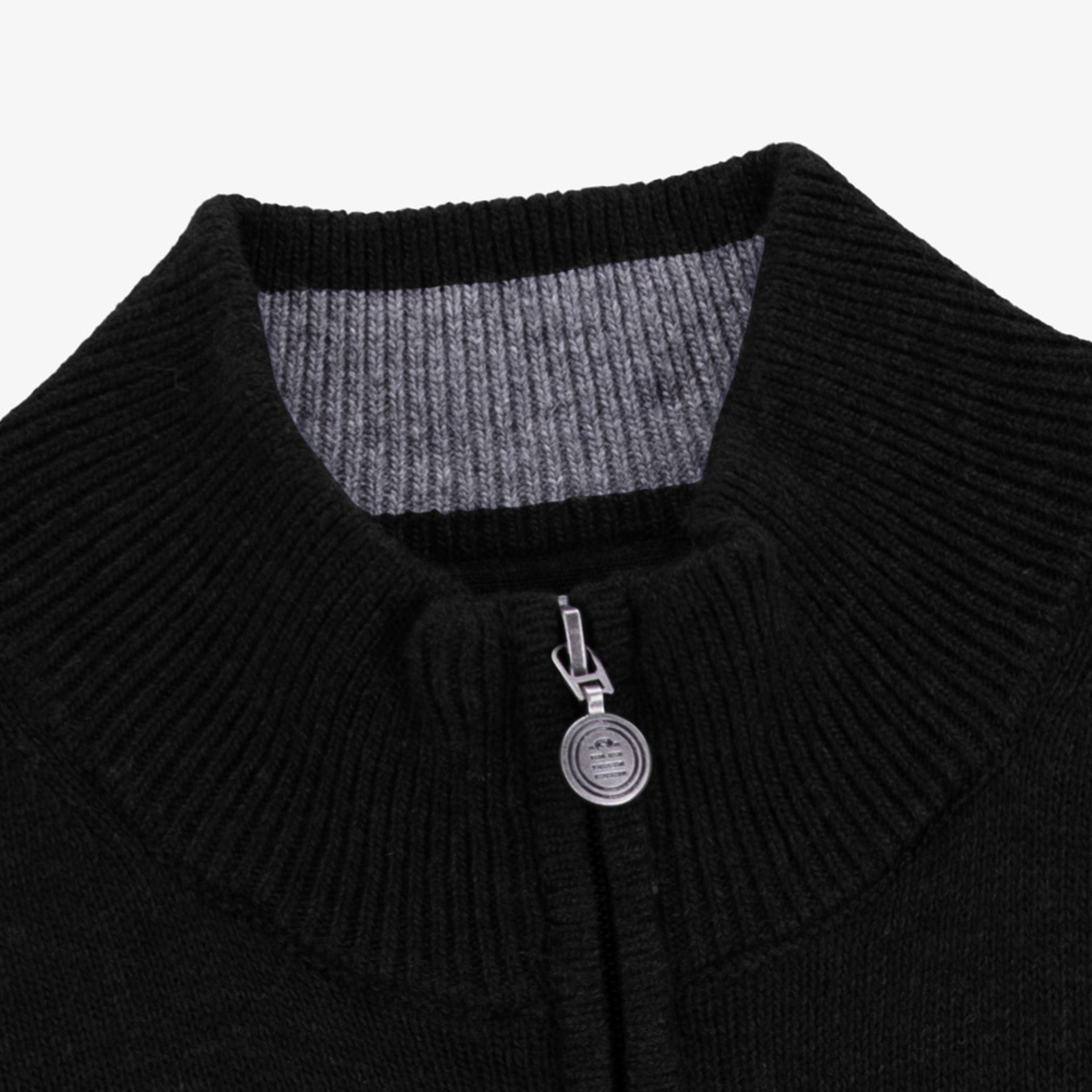 Zip-up high-neck sweater in a wool blend SERGE BLANCO Black