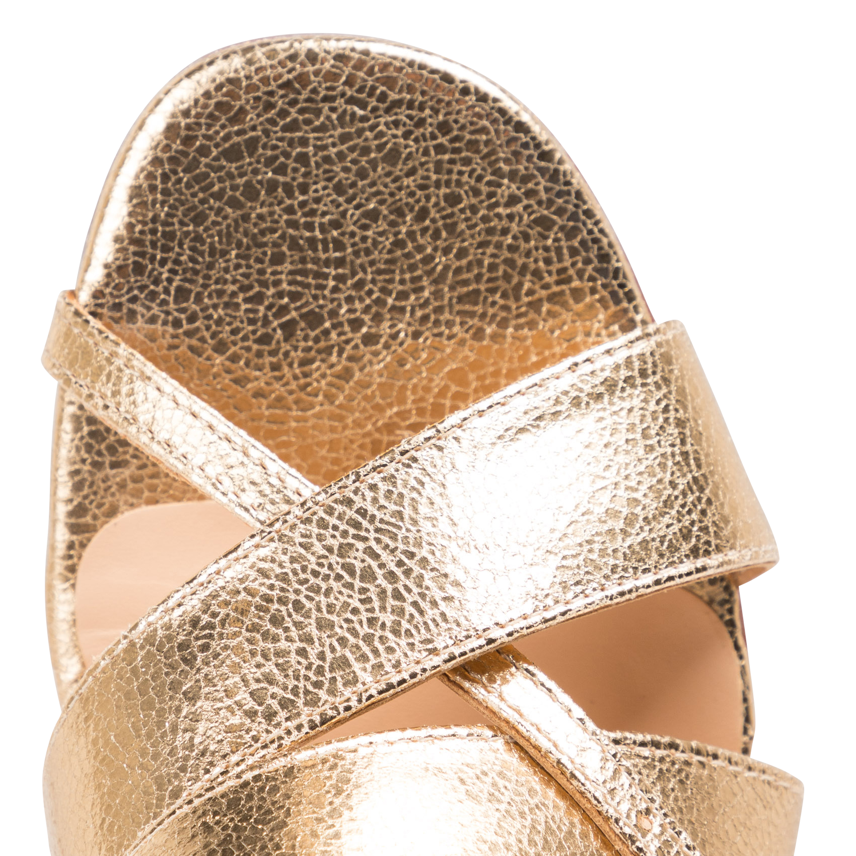 Heeled leather mules ANAKI Golden