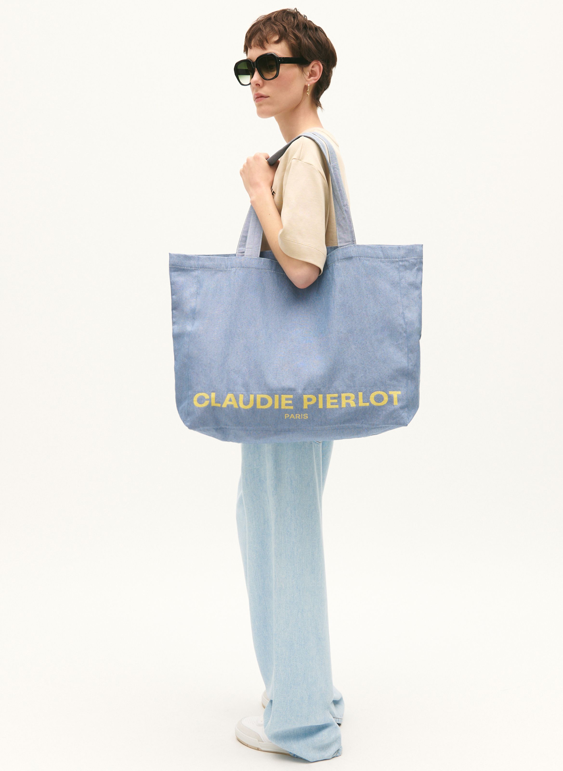 Recycled Cotton Tote Bag Bleu Claudie Pierlot Women Place des