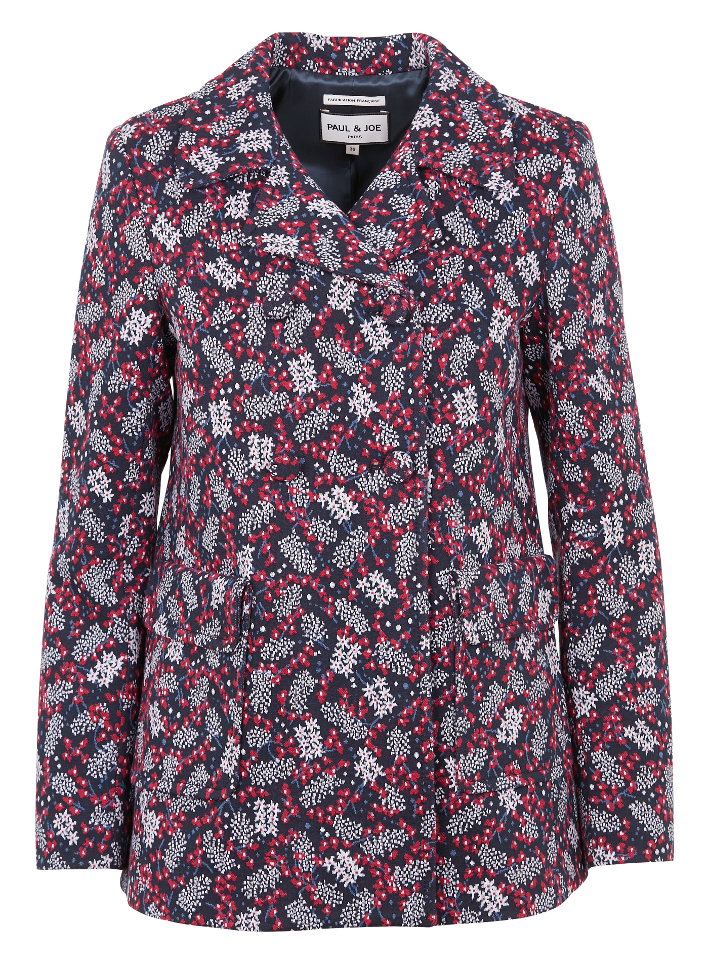 Recht jasje met reverskraag PAUL AND JOE Blauw