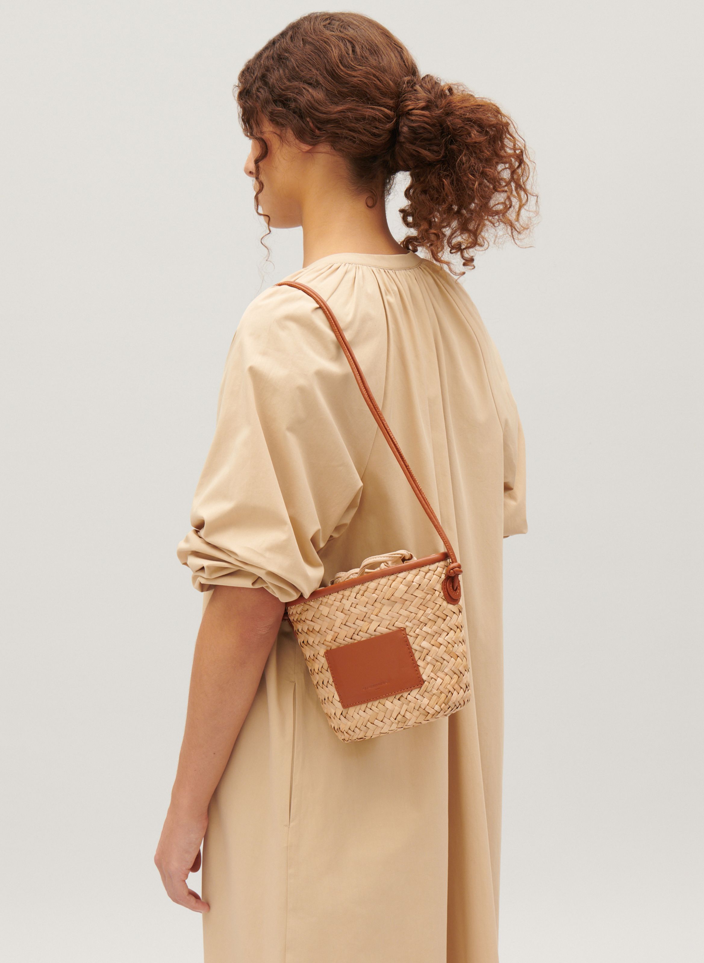 Sac Panier En Raphia Adryan S Camel Claudie Pierlot Femme