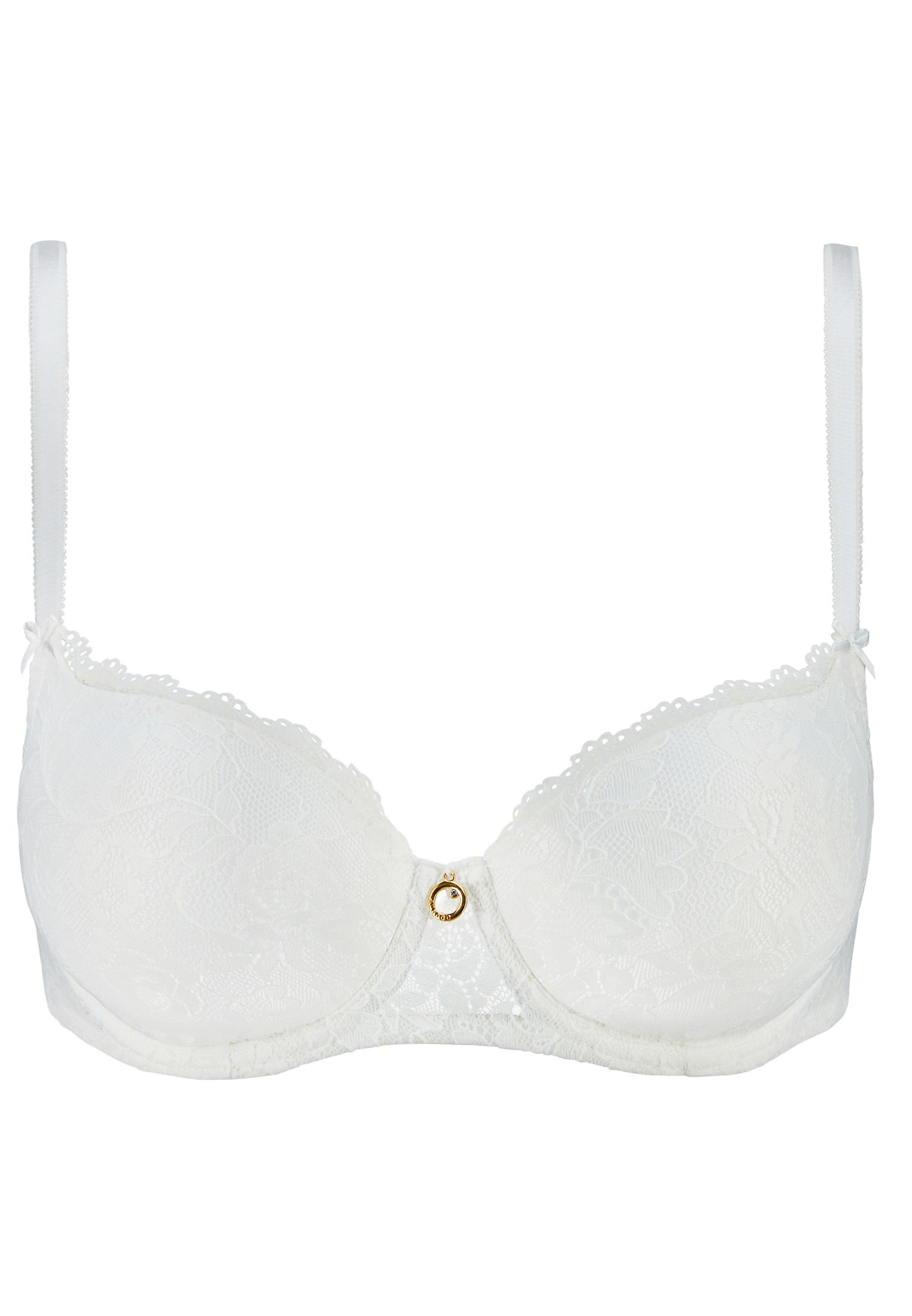 White Molded half cup bra