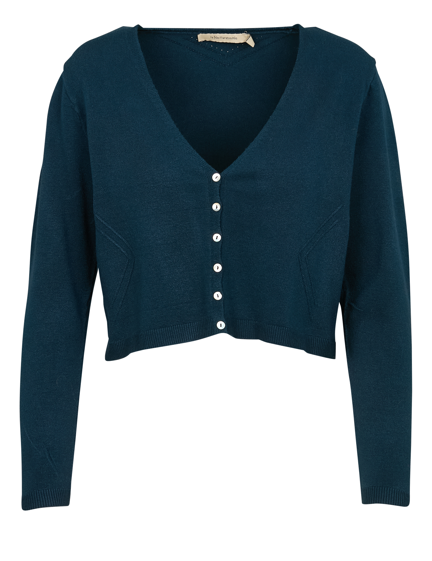 Kort vest met V-hals LA FEE MARABOUTEE Blauw