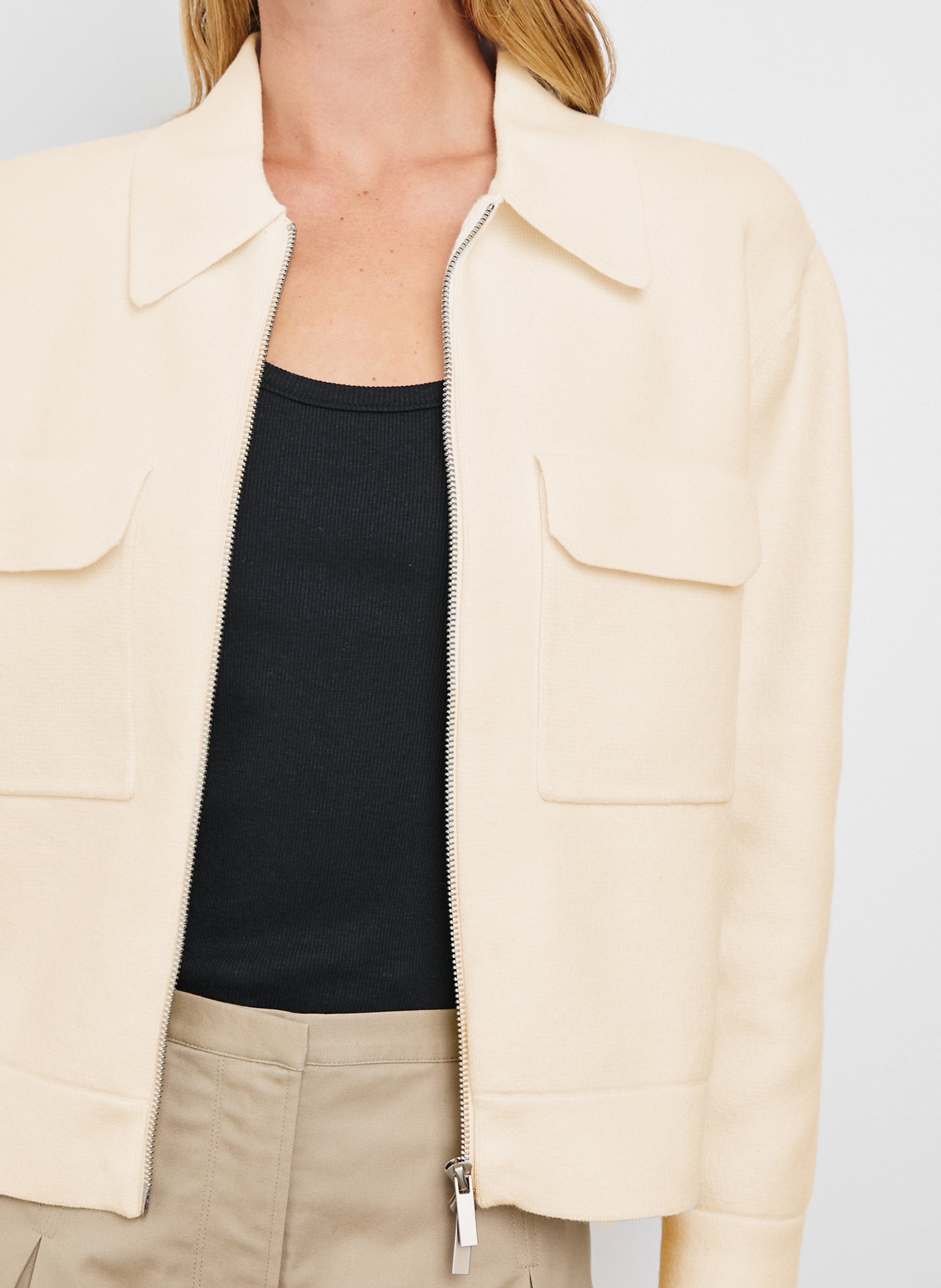 Veste col classique en coton mélangé RAILS Blanc